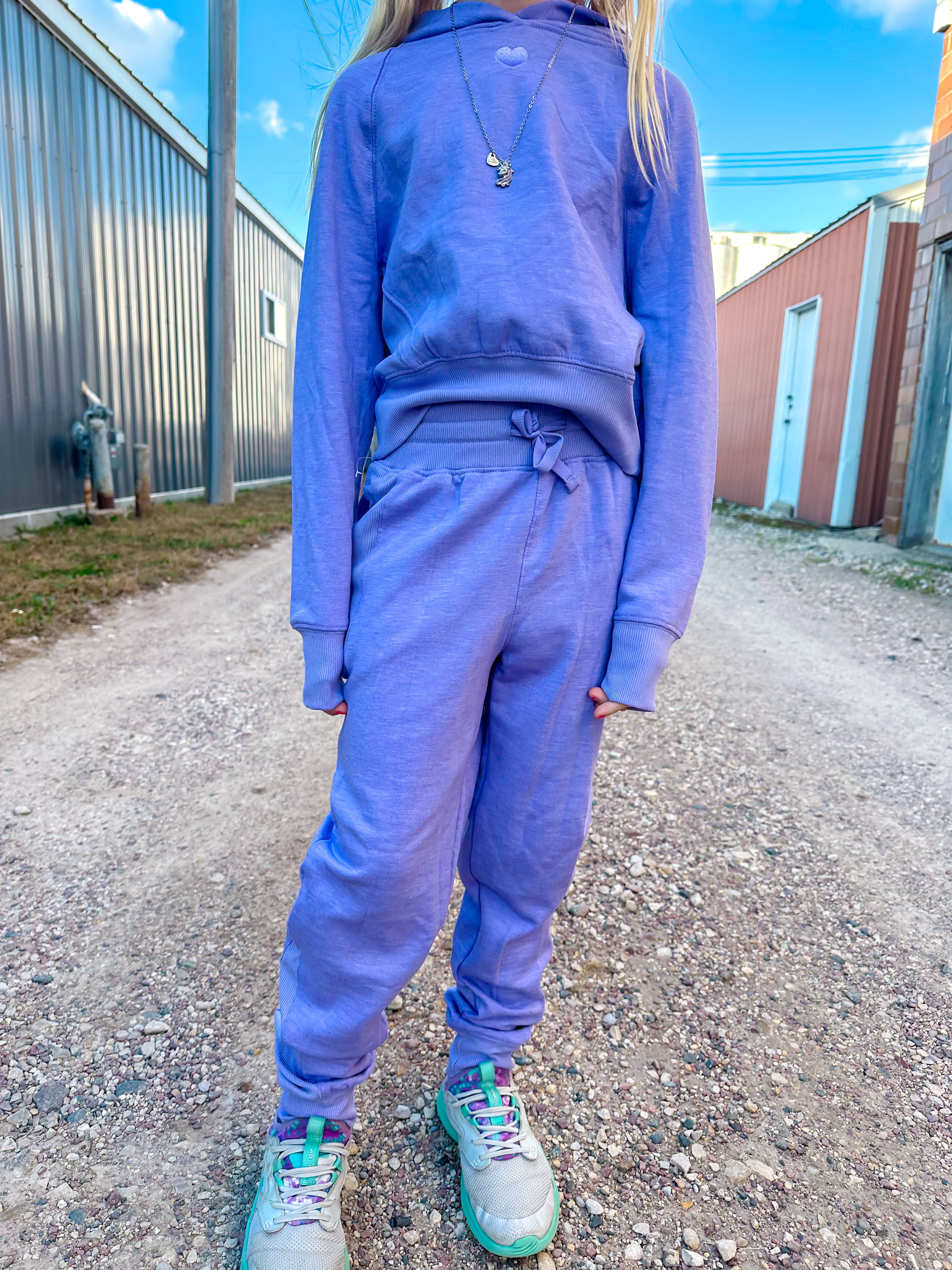 Tween Girls Embroidery Hoodie and Jogger Set