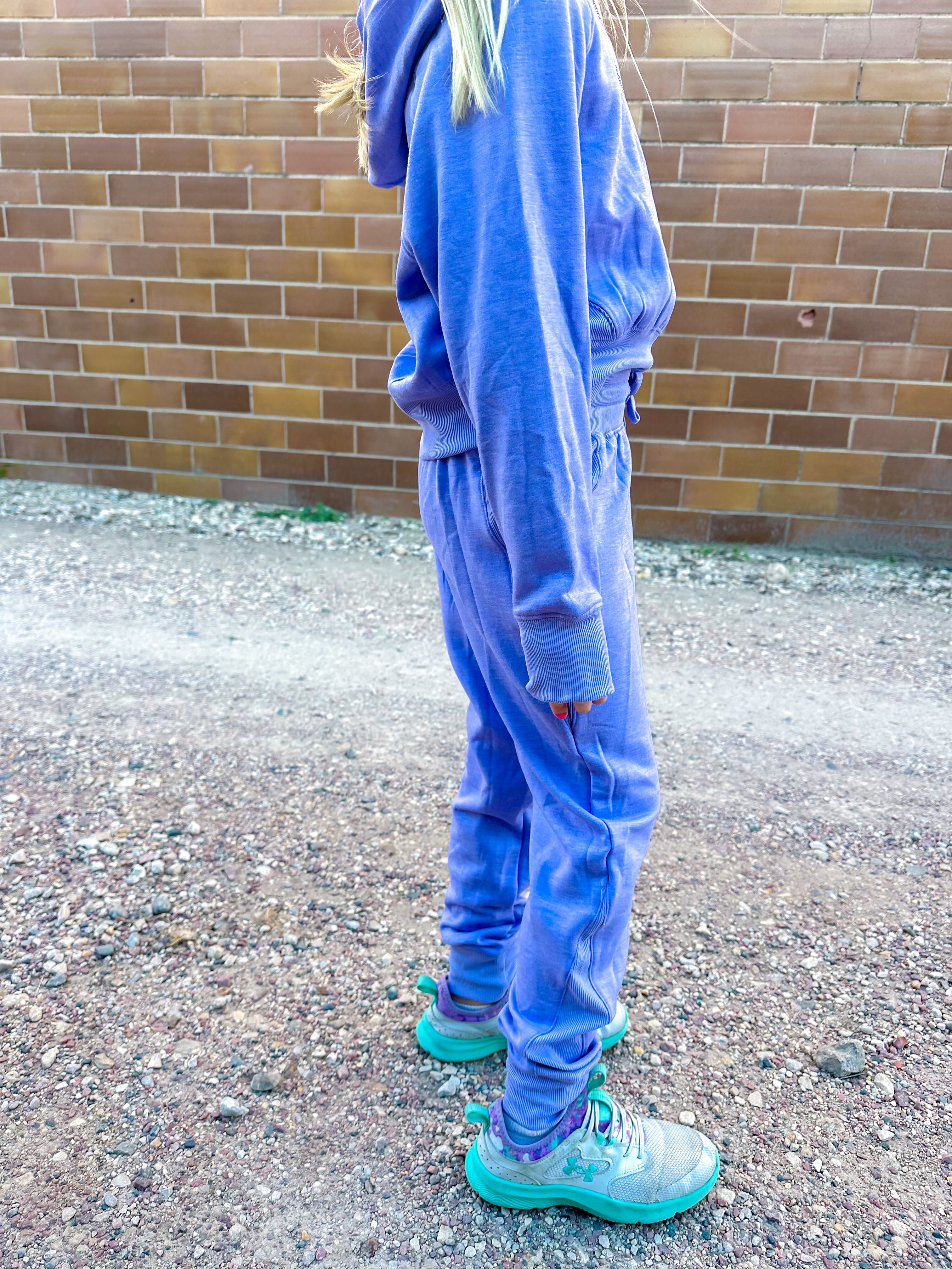 Tween Girls Embroidery Hoodie and Jogger Set