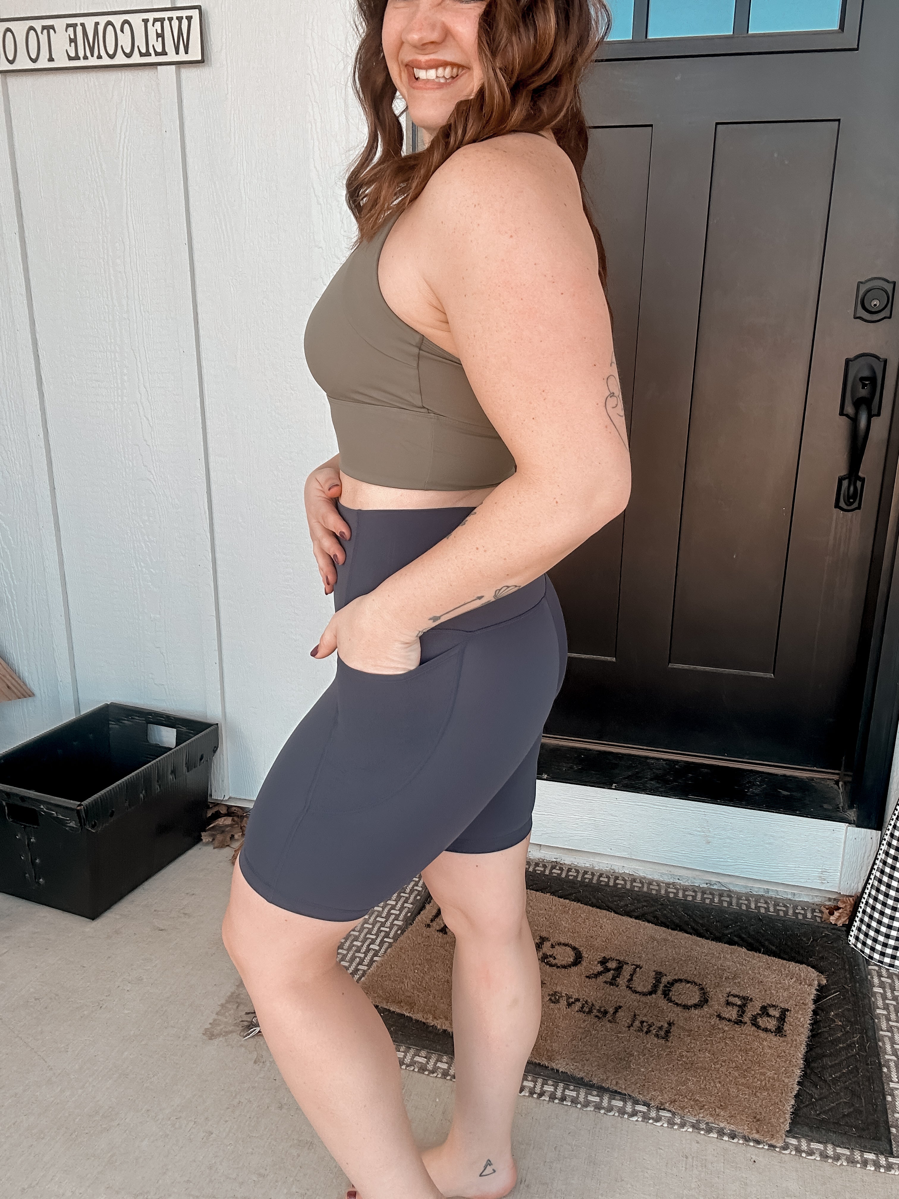 Faye High-Waist Biker Shorts with Side Pocket