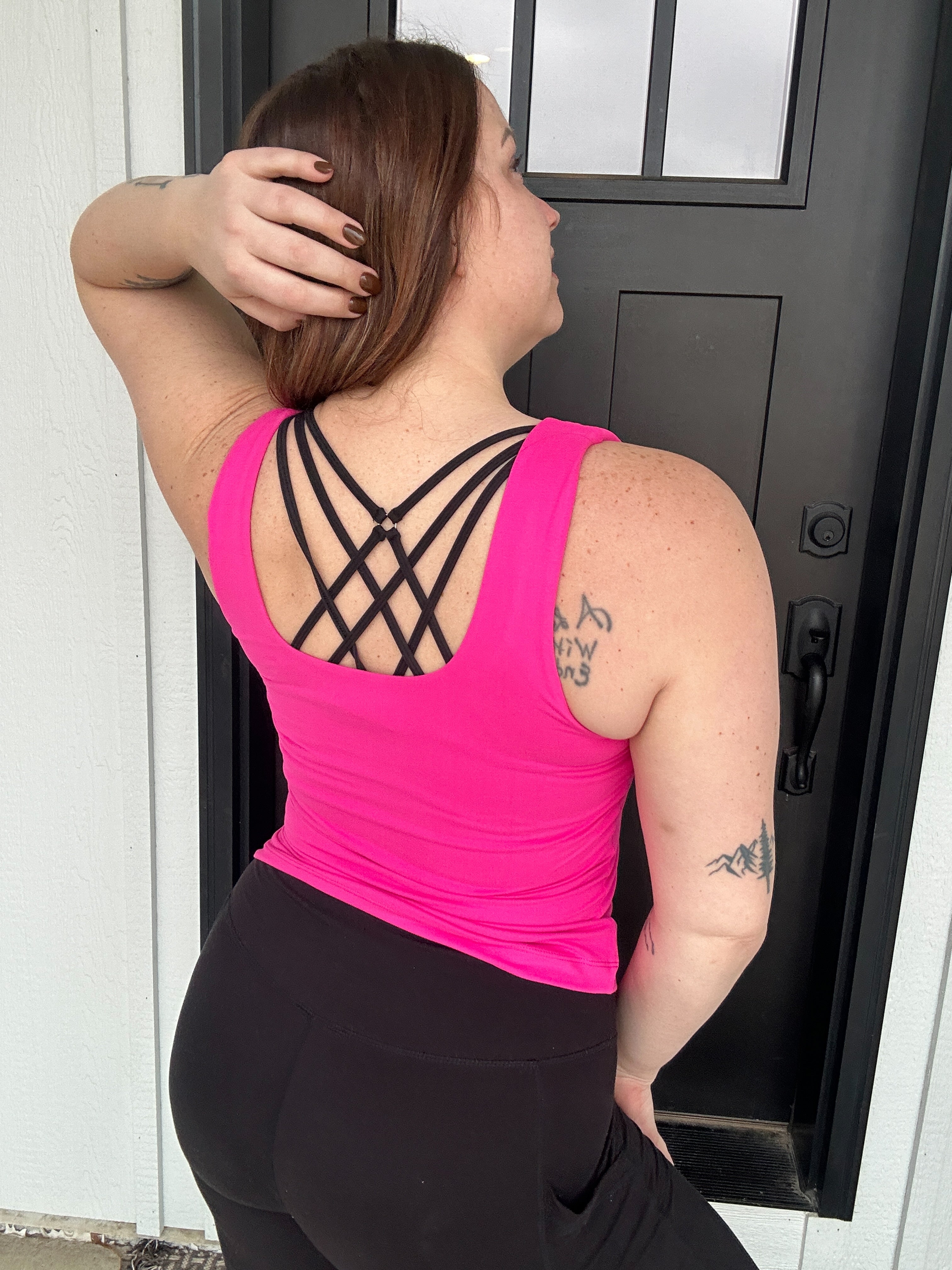 BUTTER FABRIC SQUARE NECKLINE SLEEVELESS TANK TOP