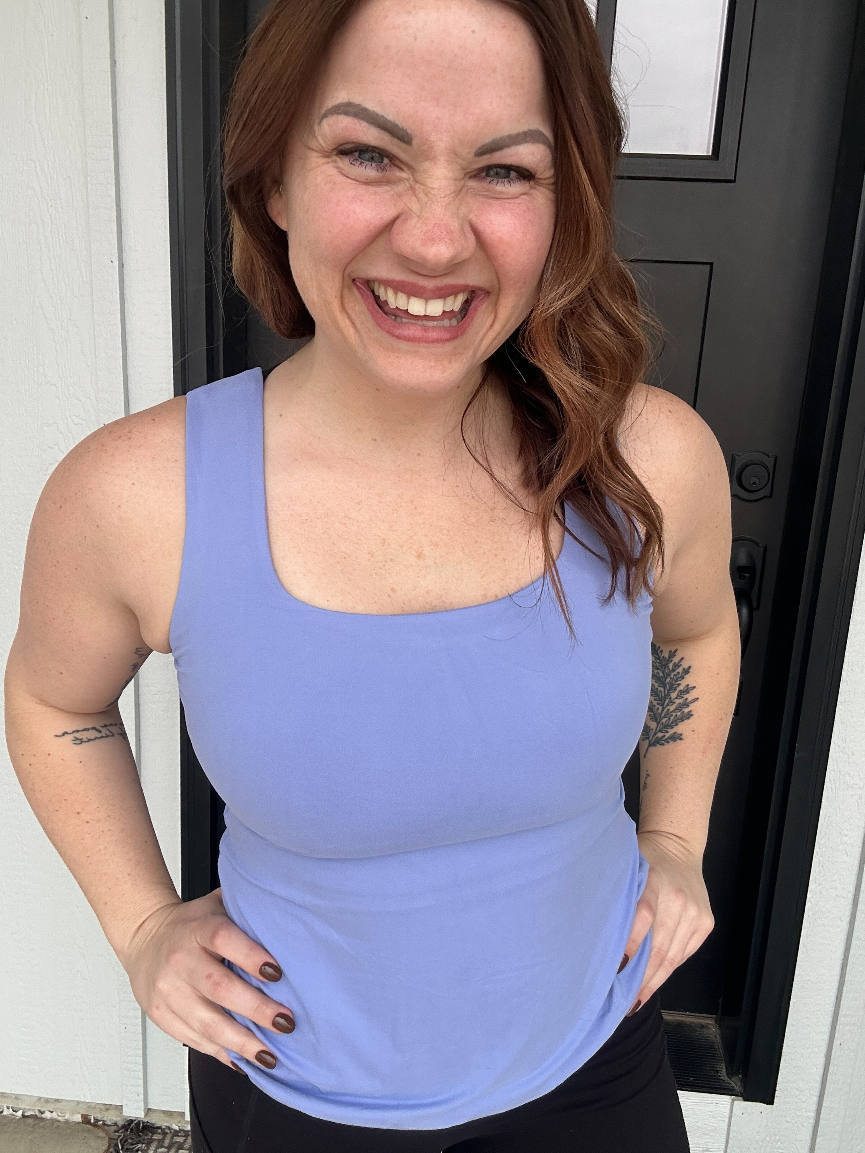 BUTTER FABRIC SQUARE NECKLINE SLEEVELESS TANK TOP