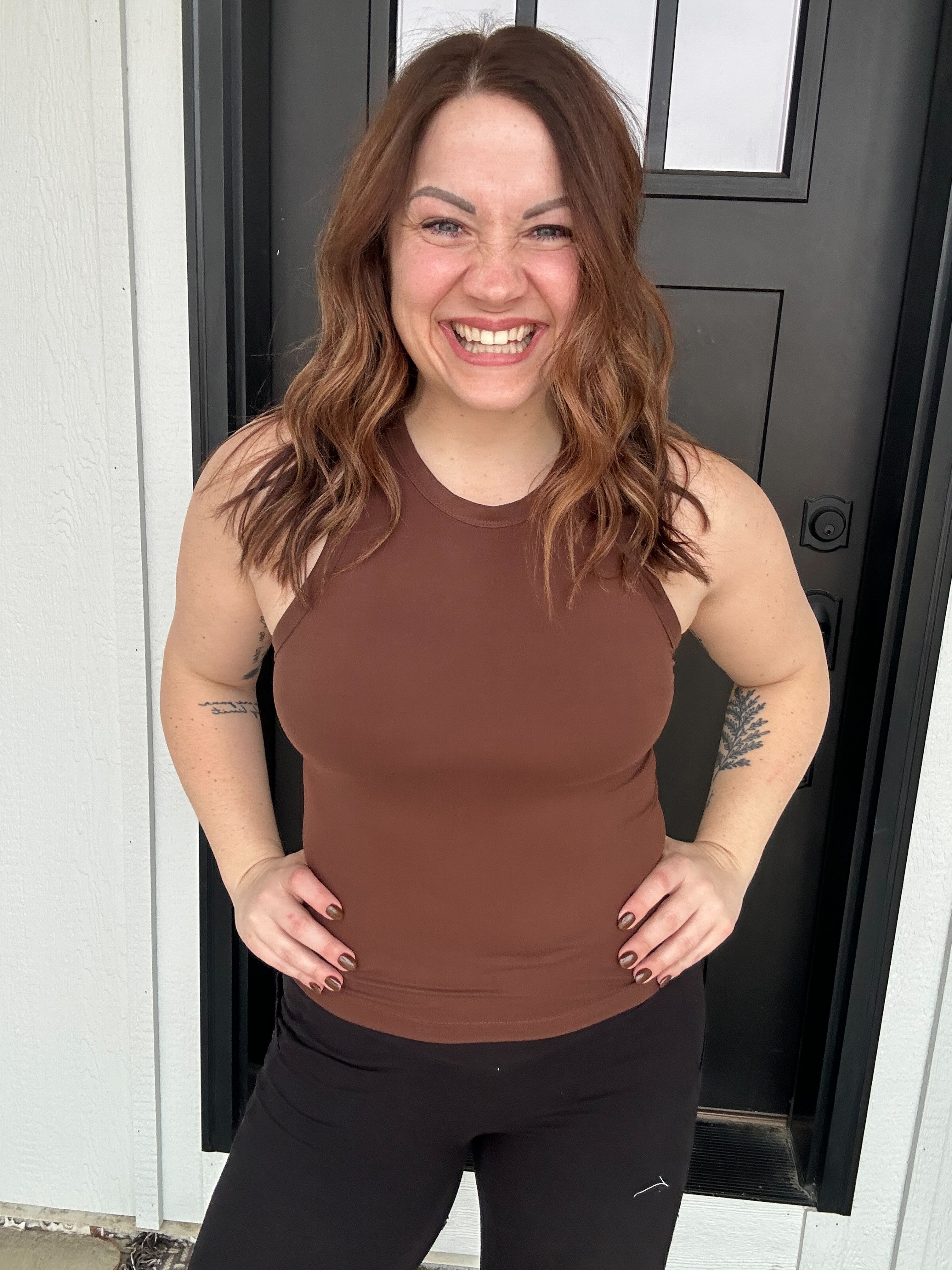 BUTTER SLEEVELESS RACER BACK TANK TOP