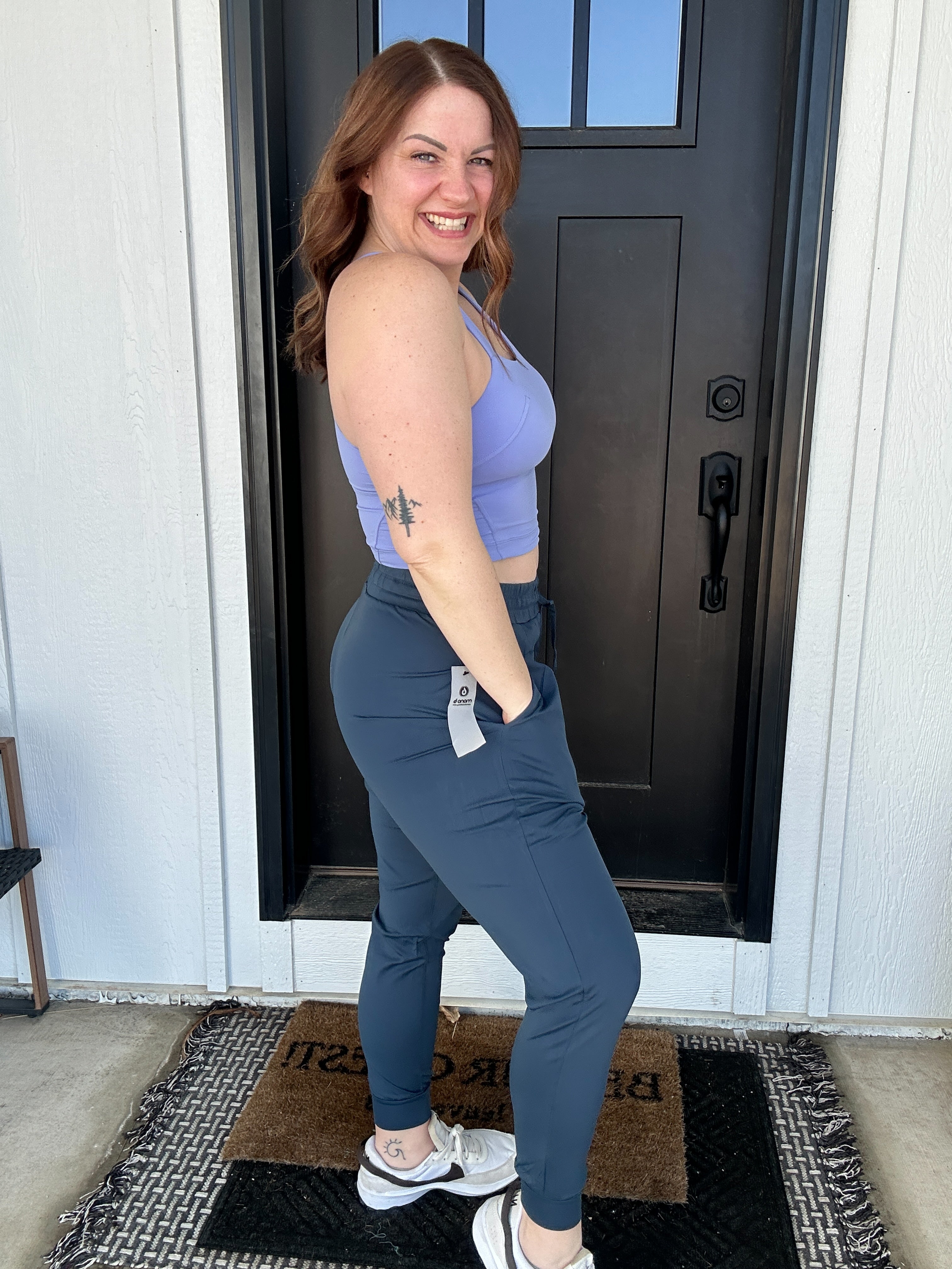 Solid Pleated Front Jogger