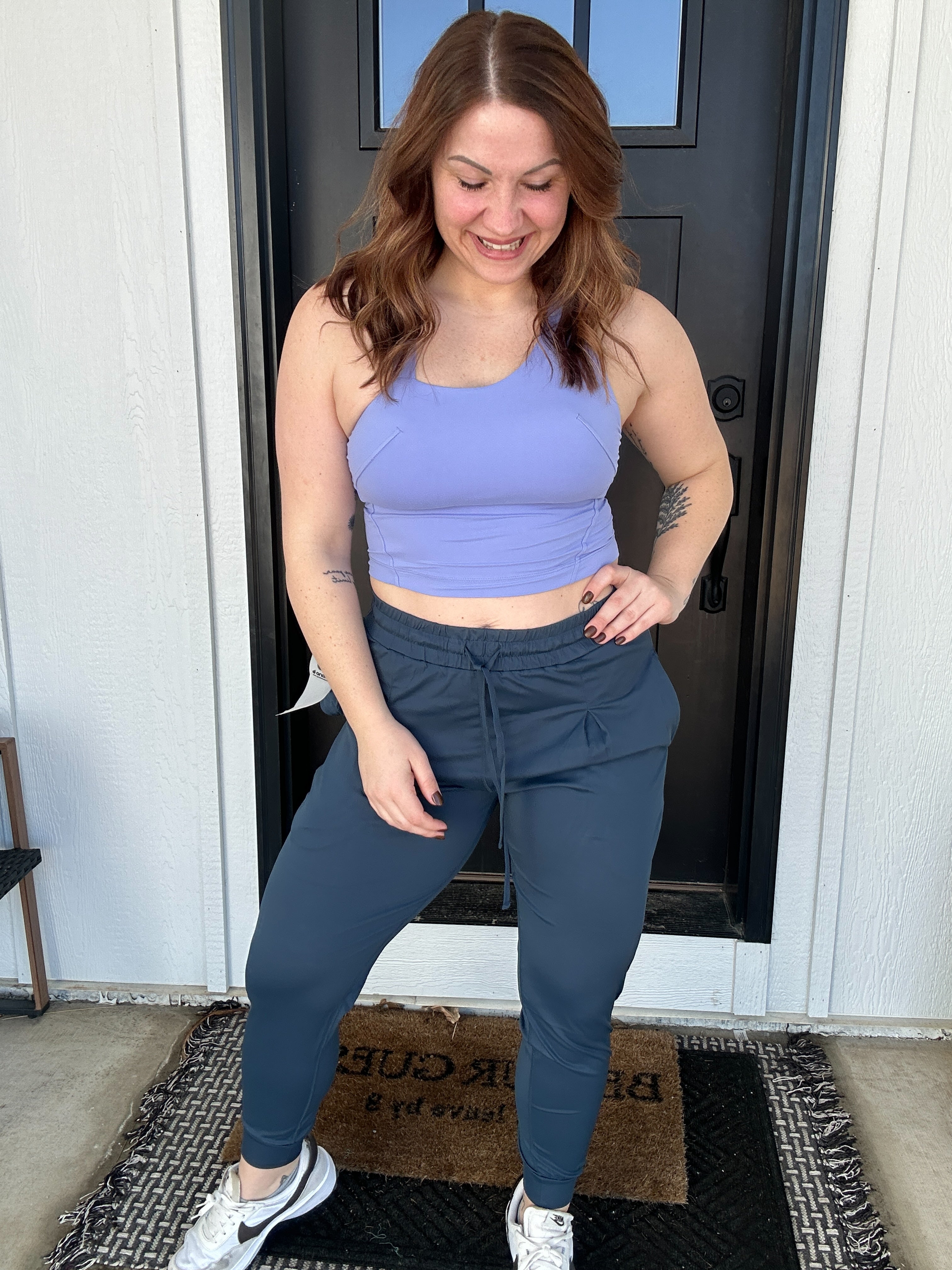 Solid Pleated Front Jogger