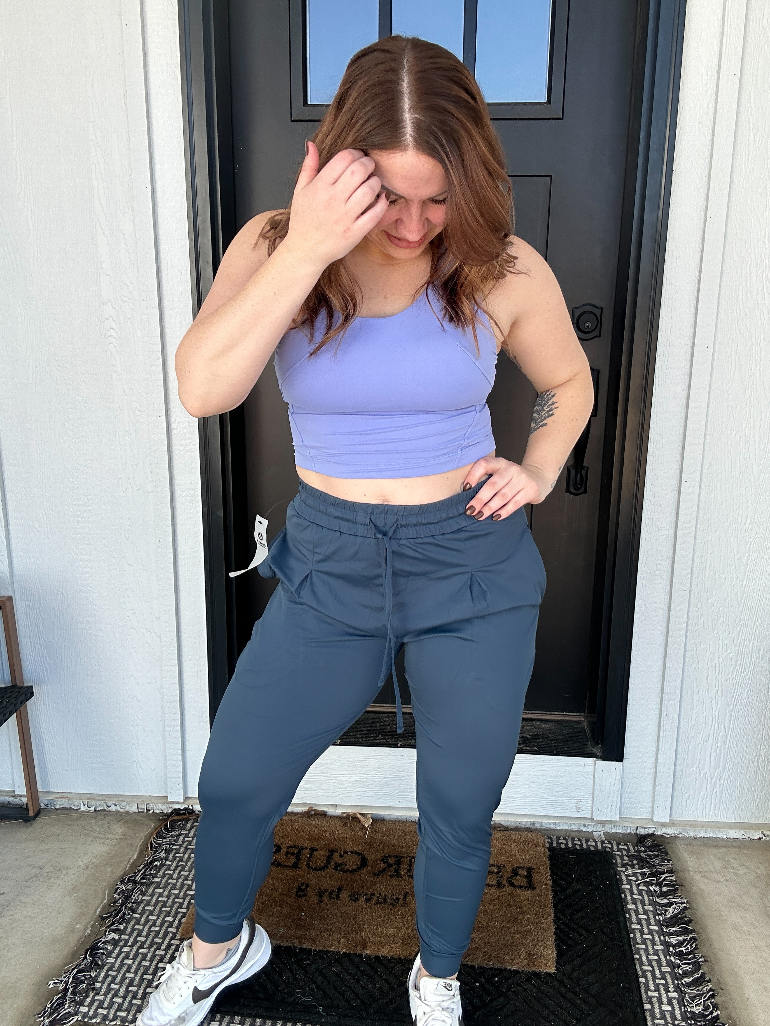 Solid Pleated Front Jogger