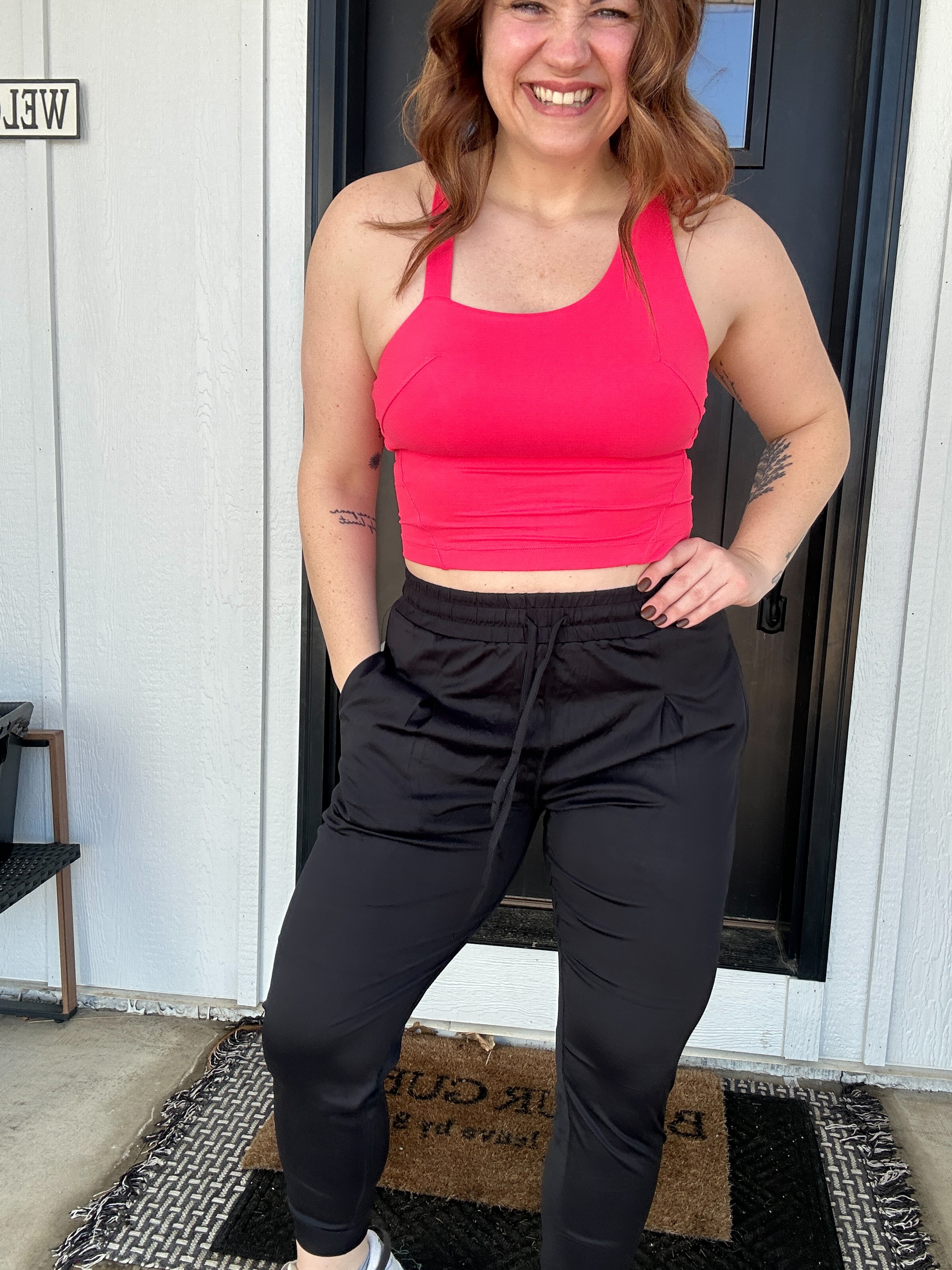 Solid Pleated Front Jogger