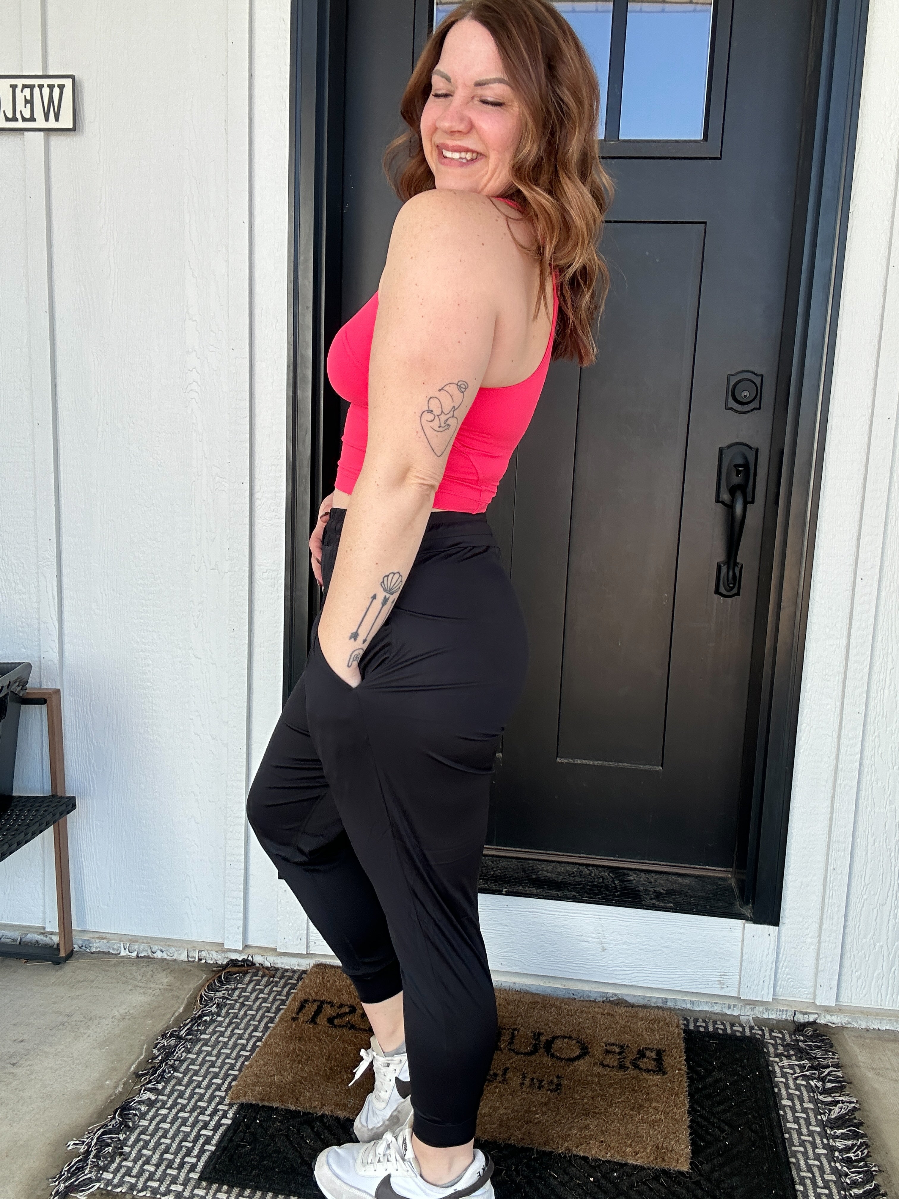 Solid Pleated Front Jogger