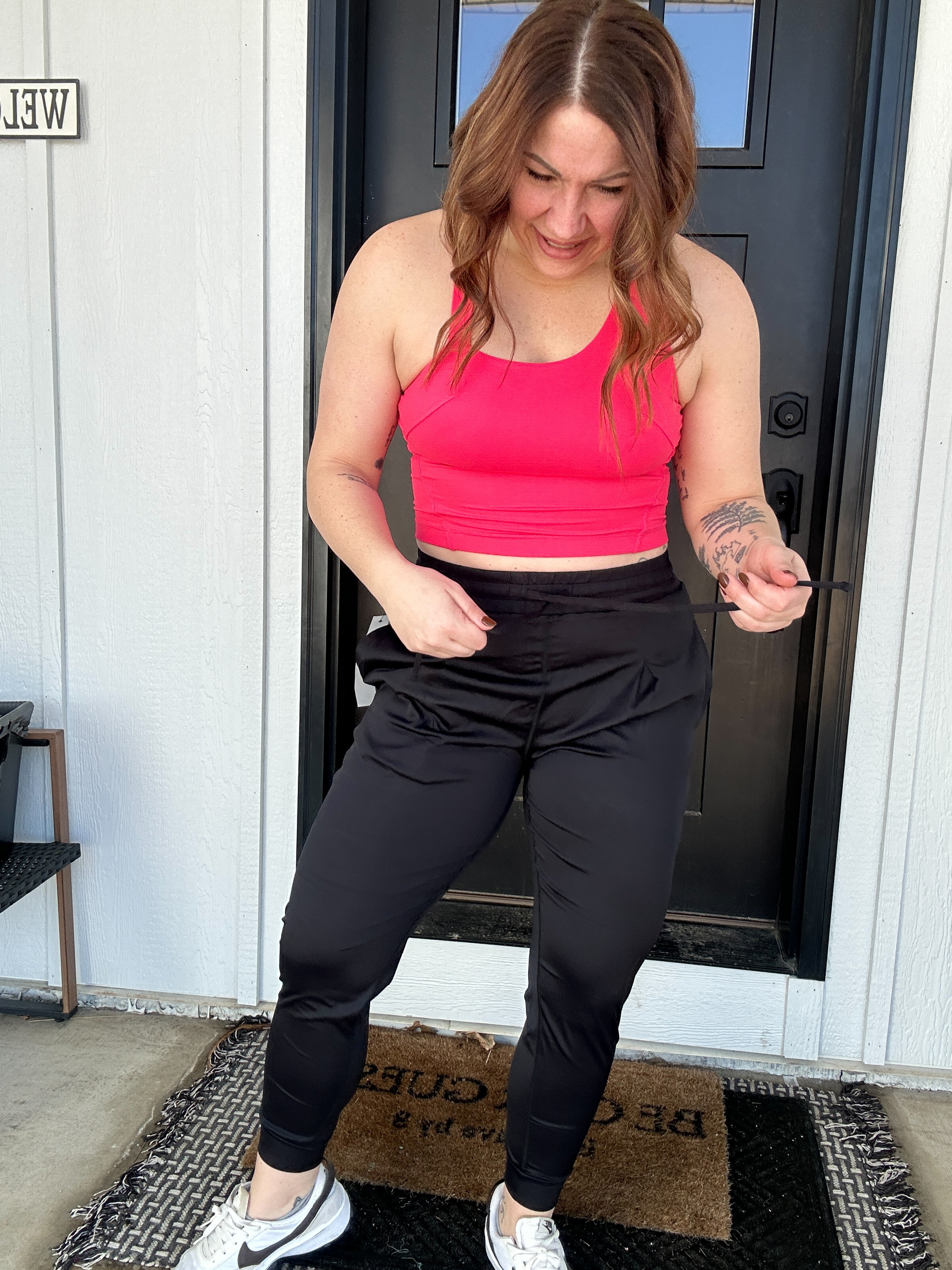 Solid Pleated Front Jogger