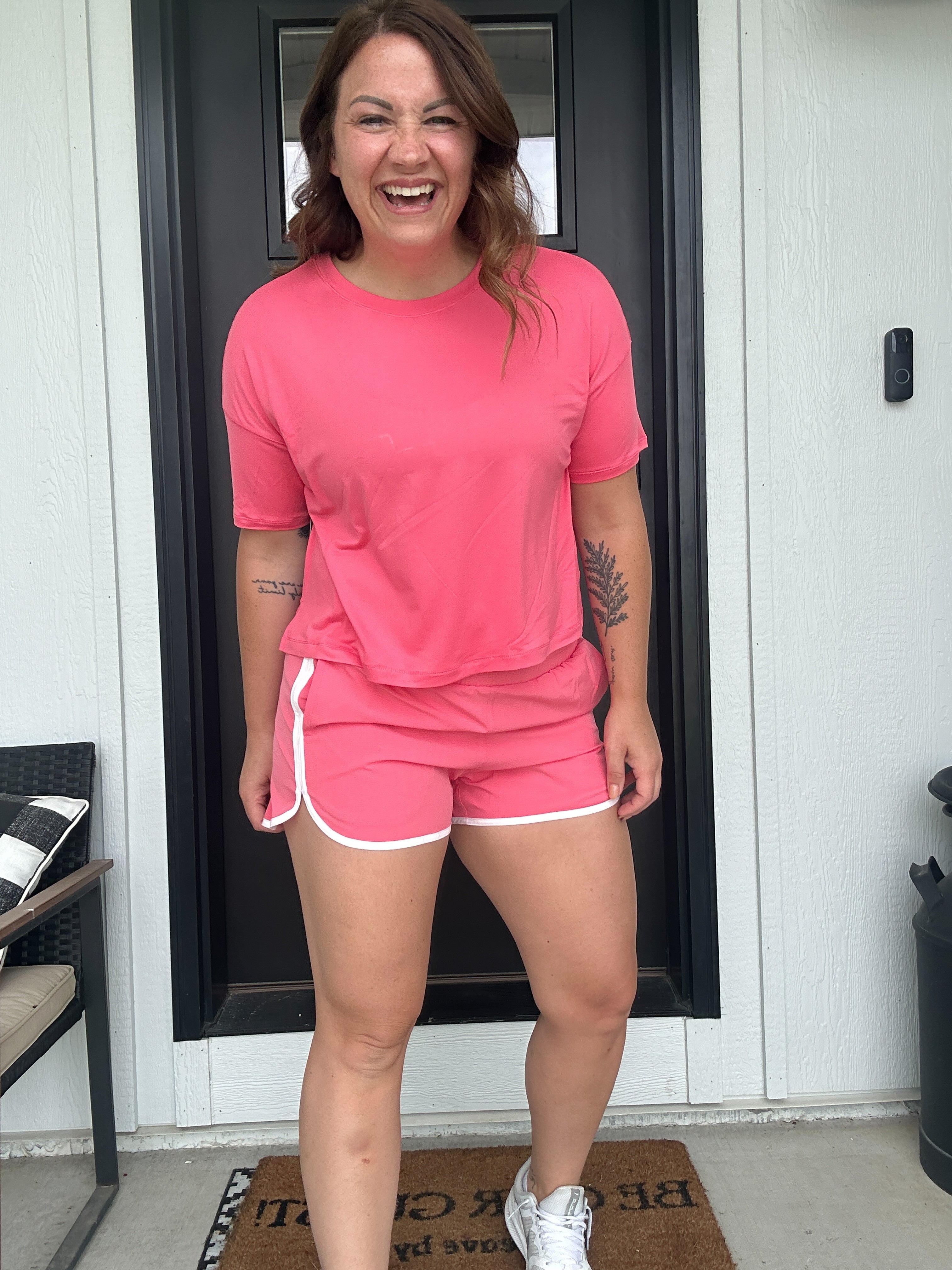 Women's Super Soft Boxy Tee and Running Short Set