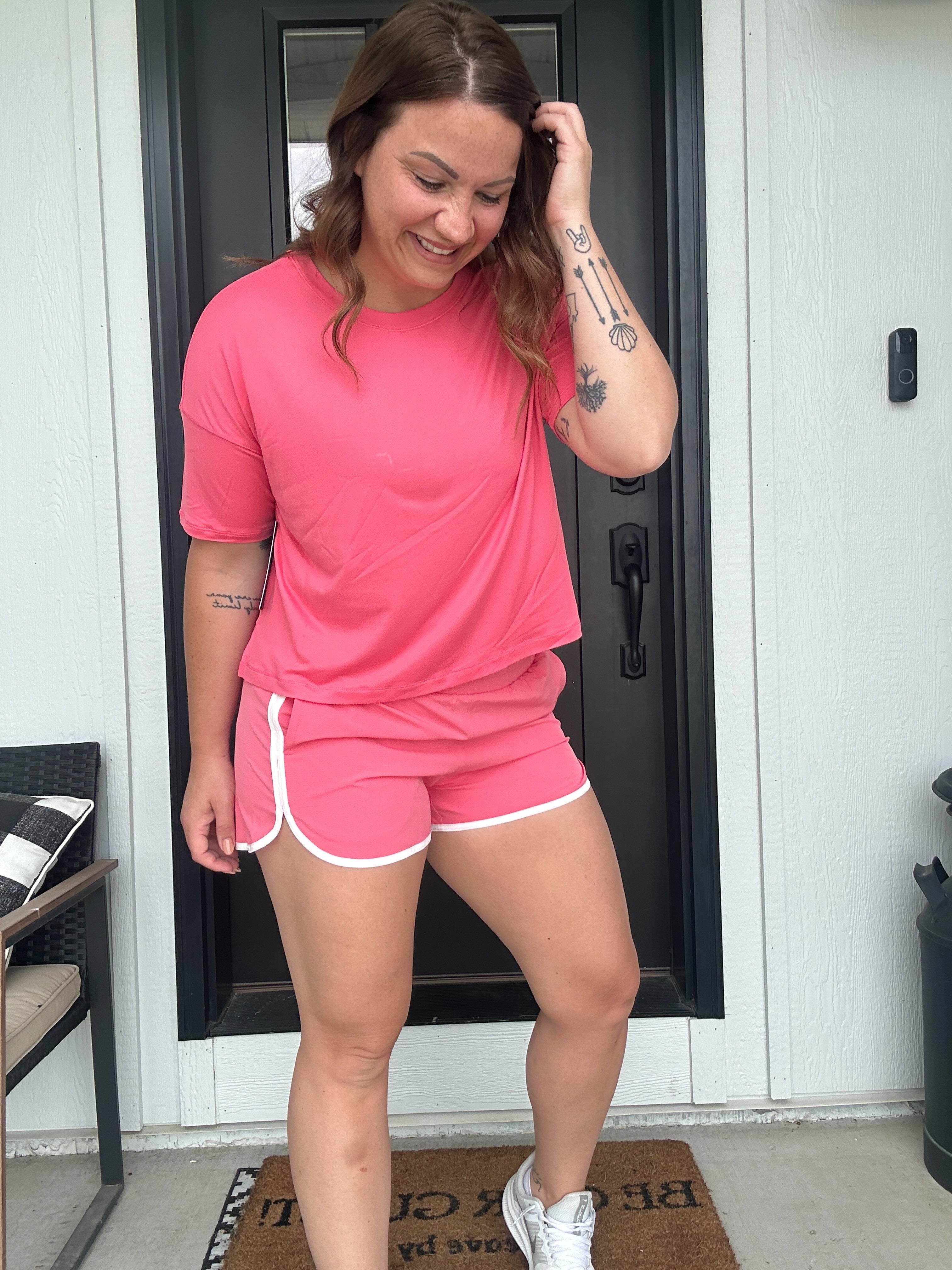 Women's Super Soft Boxy Tee and Running Short Set