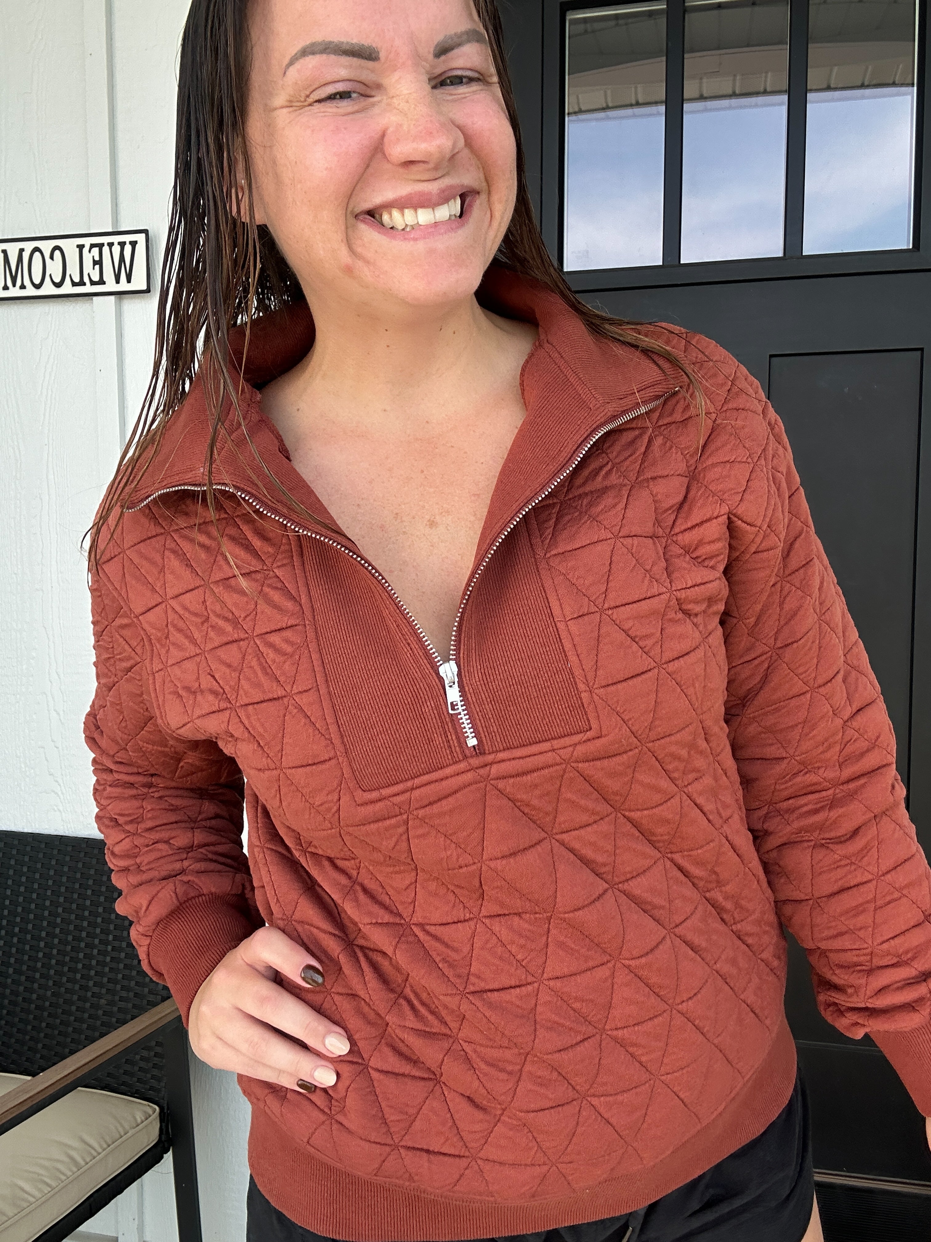 Fashion Pullover Sweatshirt in Textured Fabric