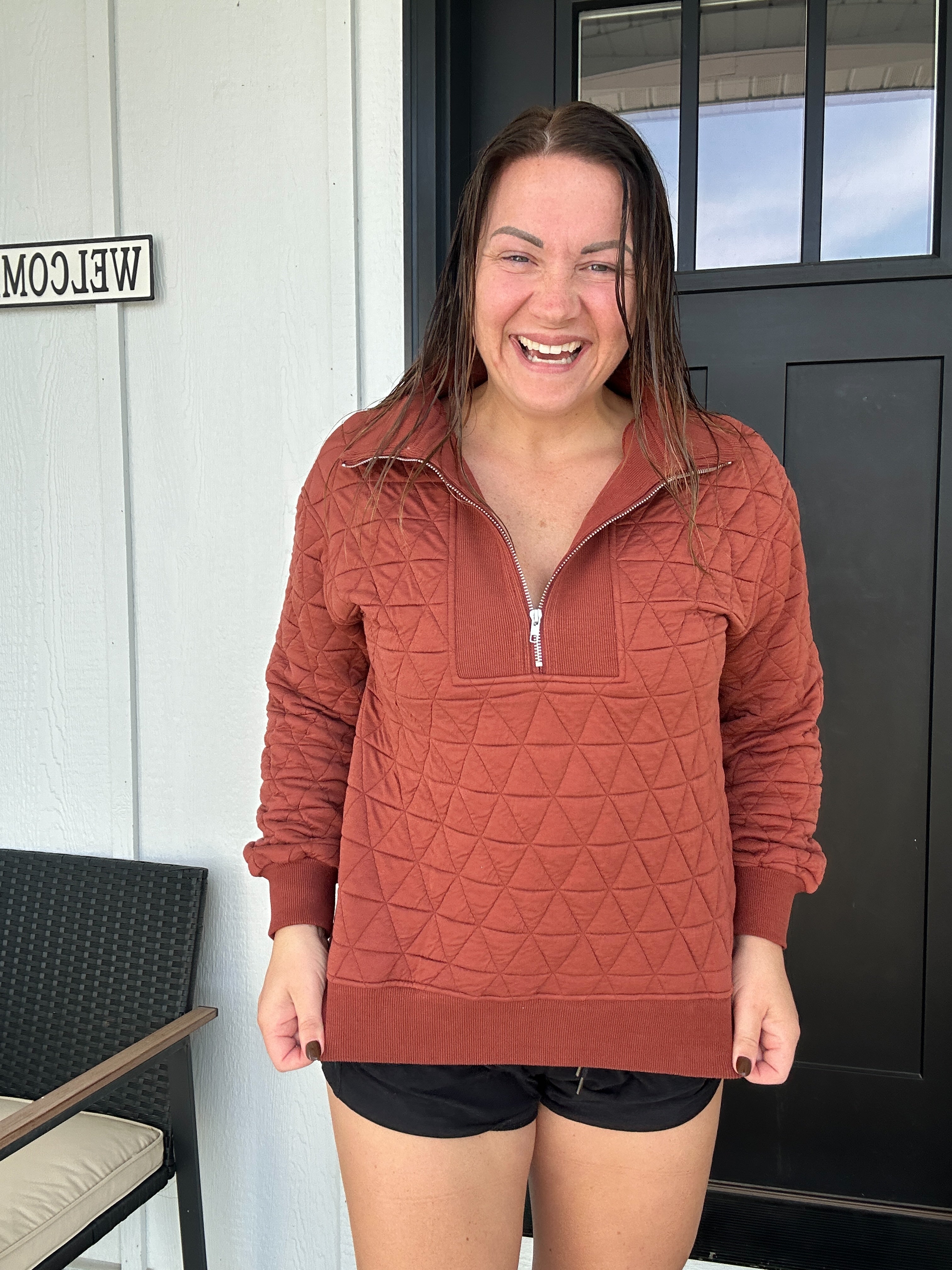 Fashion Pullover Sweatshirt in Textured Fabric