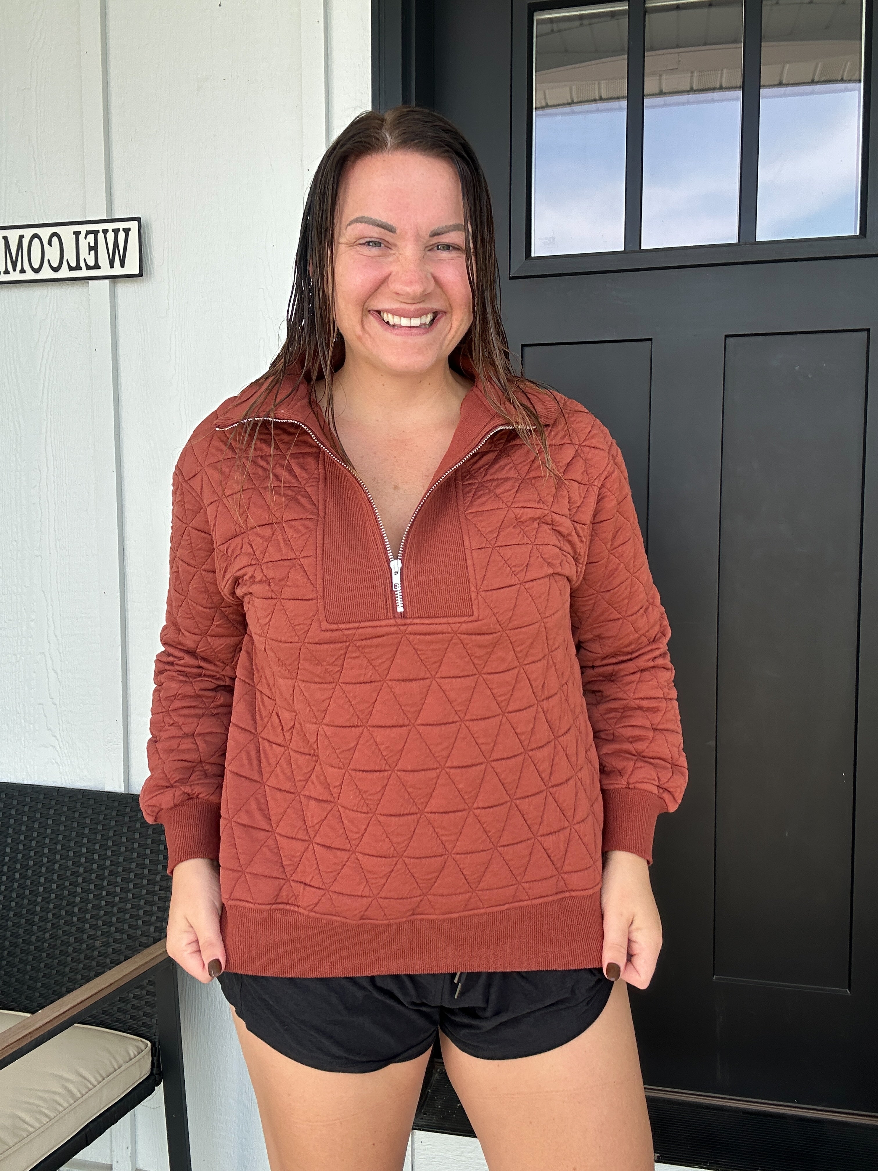 Fashion Pullover Sweatshirt in Textured Fabric