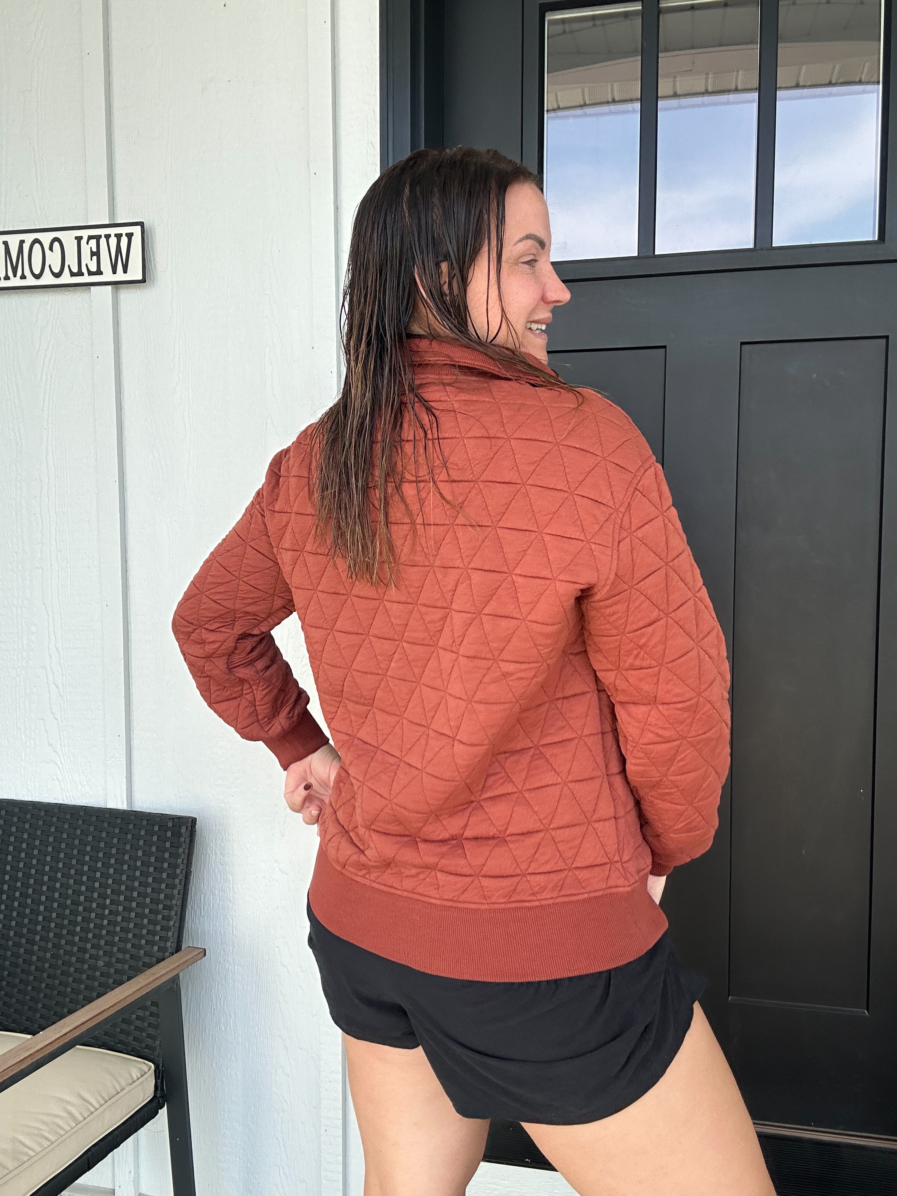 Fashion Pullover Sweatshirt in Textured Fabric