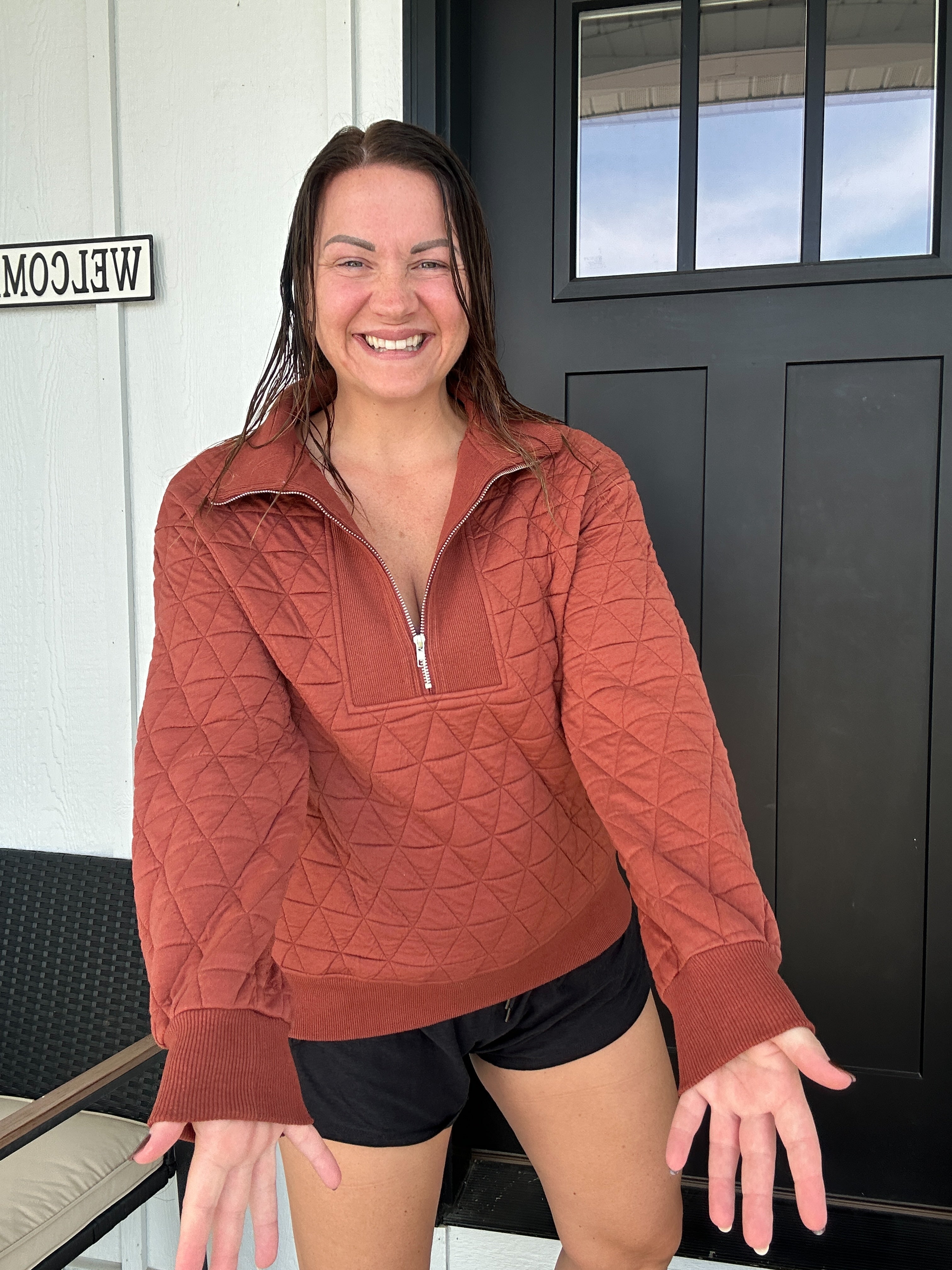 Fashion Pullover Sweatshirt in Textured Fabric