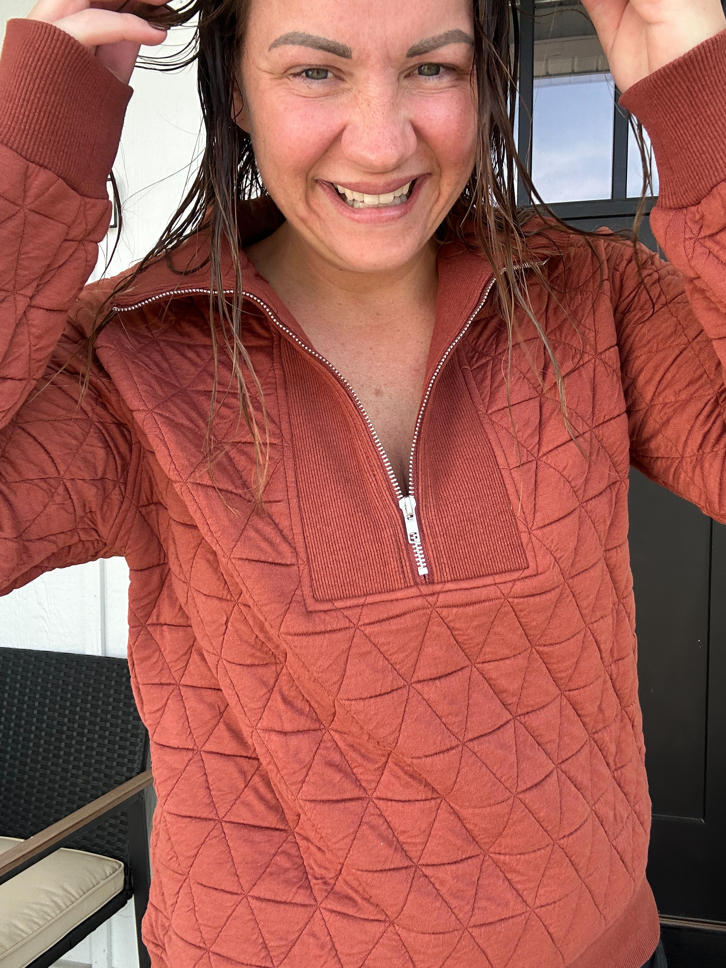 Fashion Pullover Sweatshirt in Textured Fabric