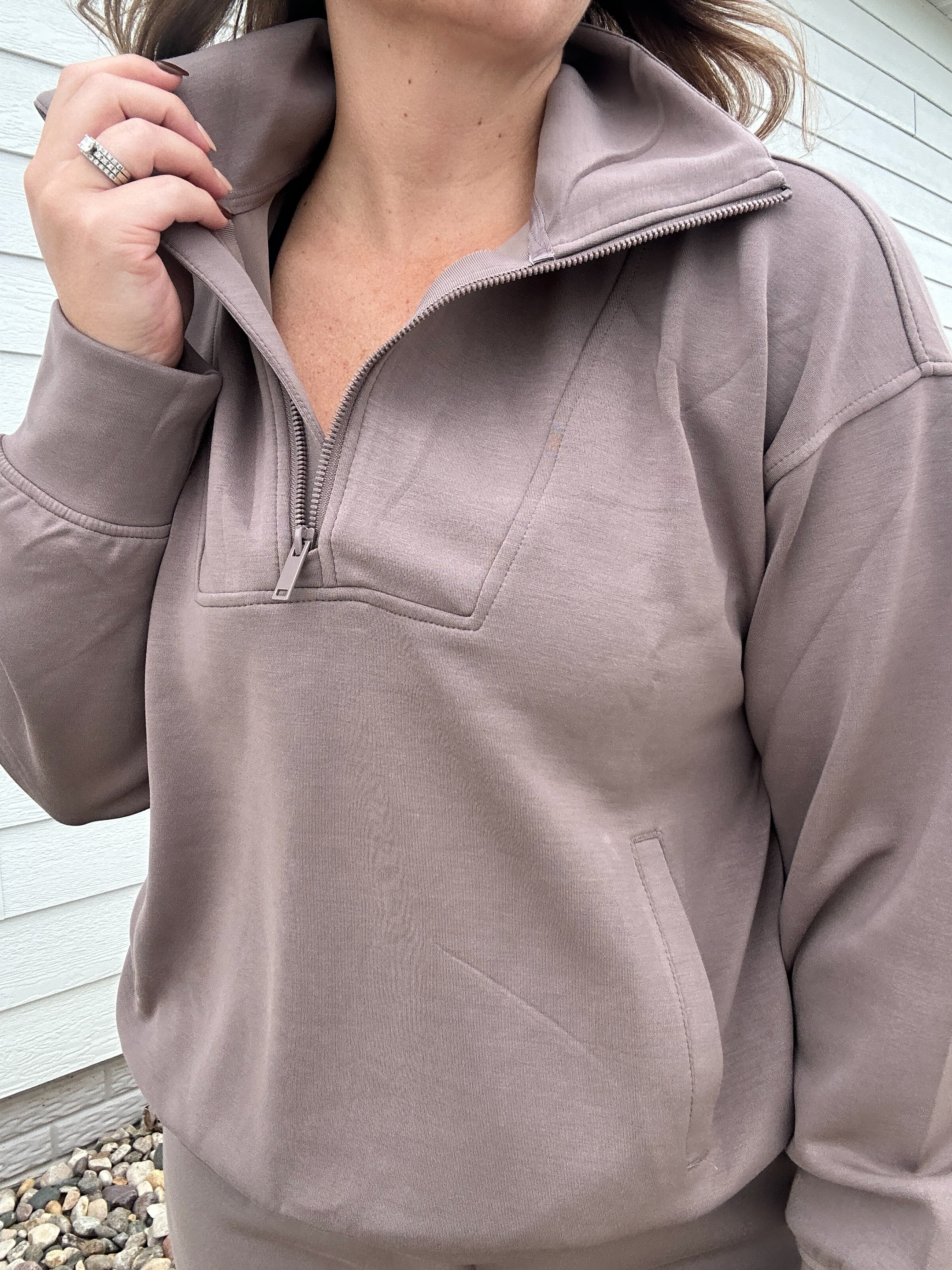 MODAL SCUBA QUARTER ZIP FUNNEL NECK PULLOVER