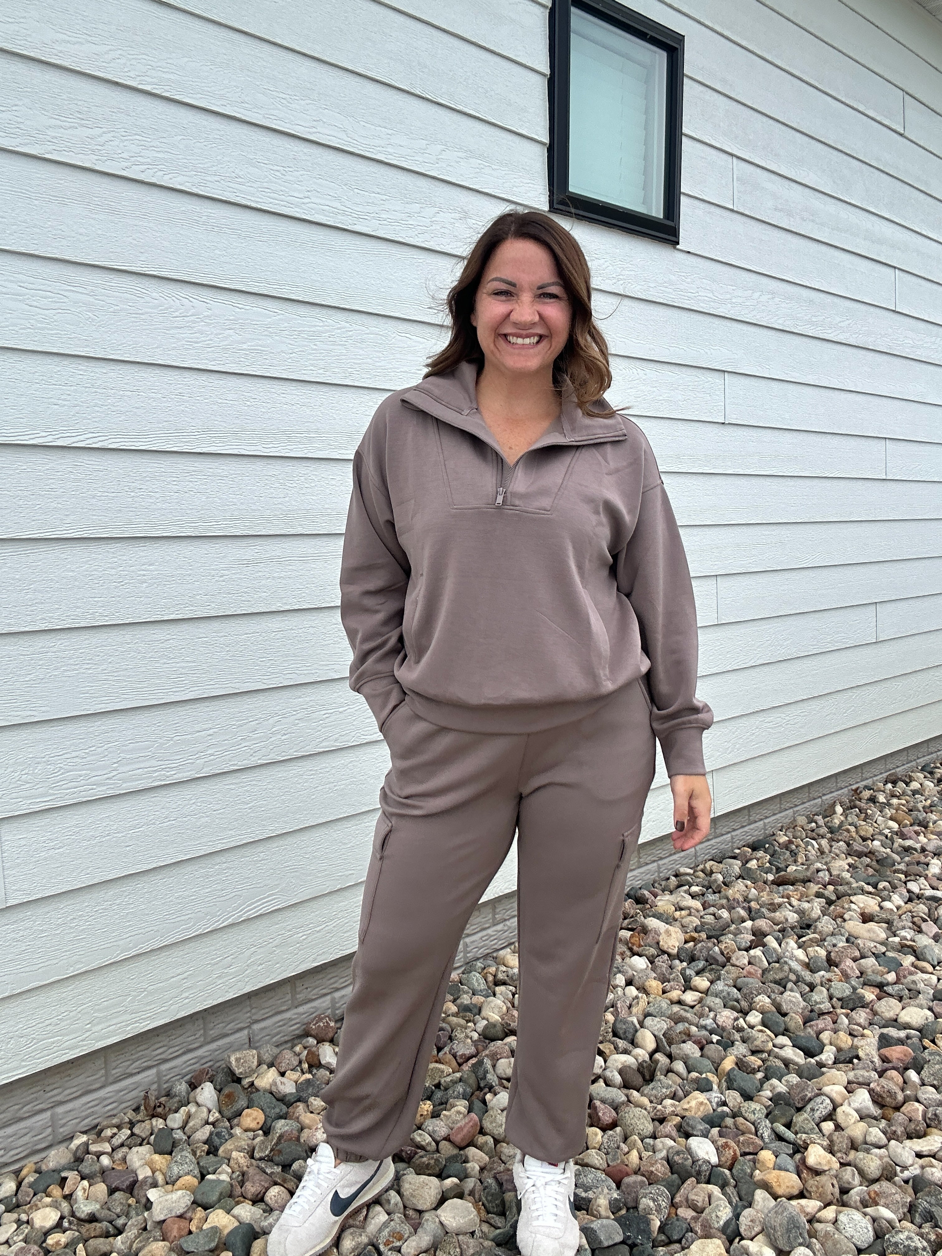 MODAL SCUBA QUARTER ZIP FUNNEL NECK PULLOVER