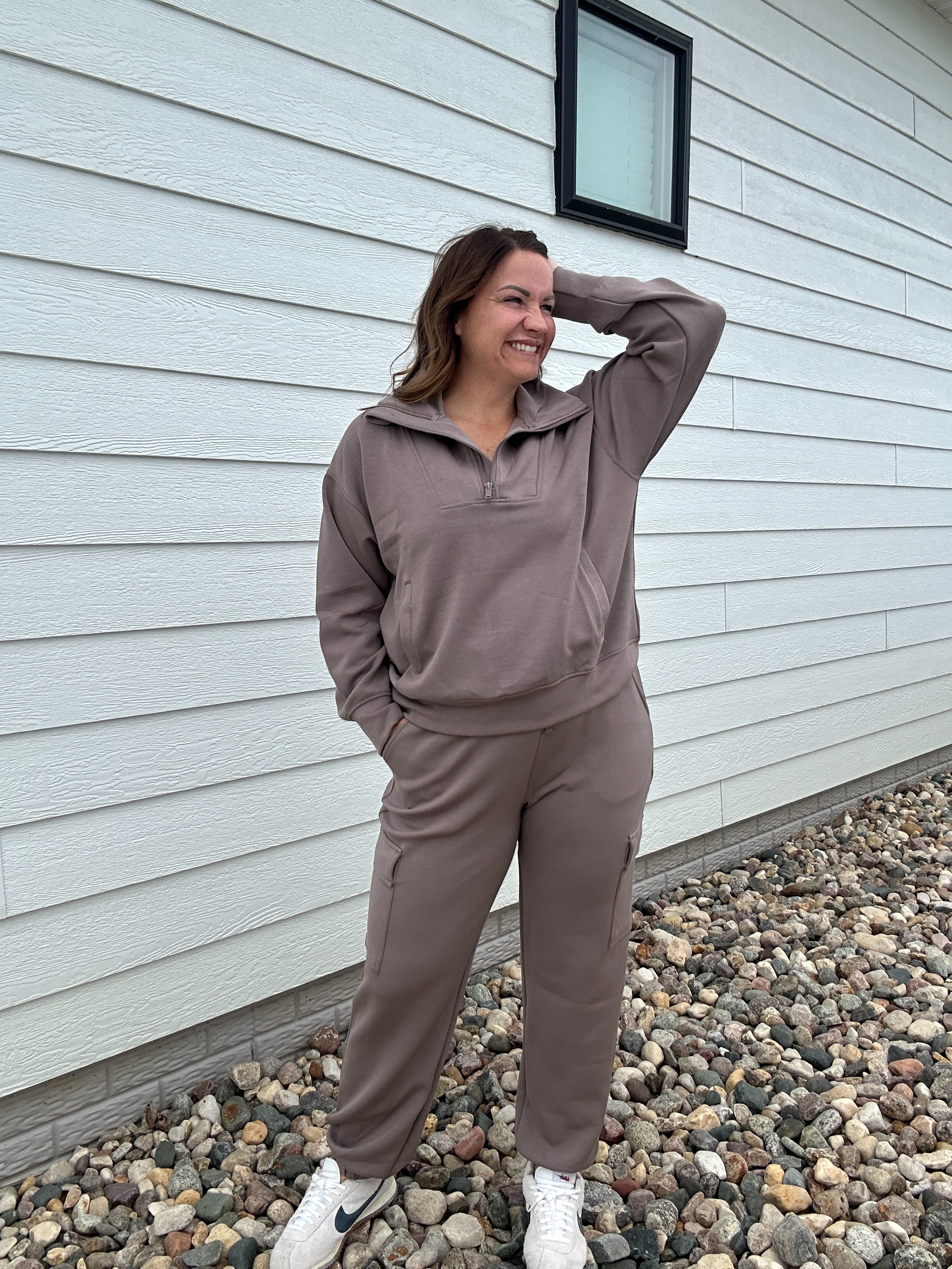 MODAL SCUBA QUARTER ZIP FUNNEL NECK PULLOVER