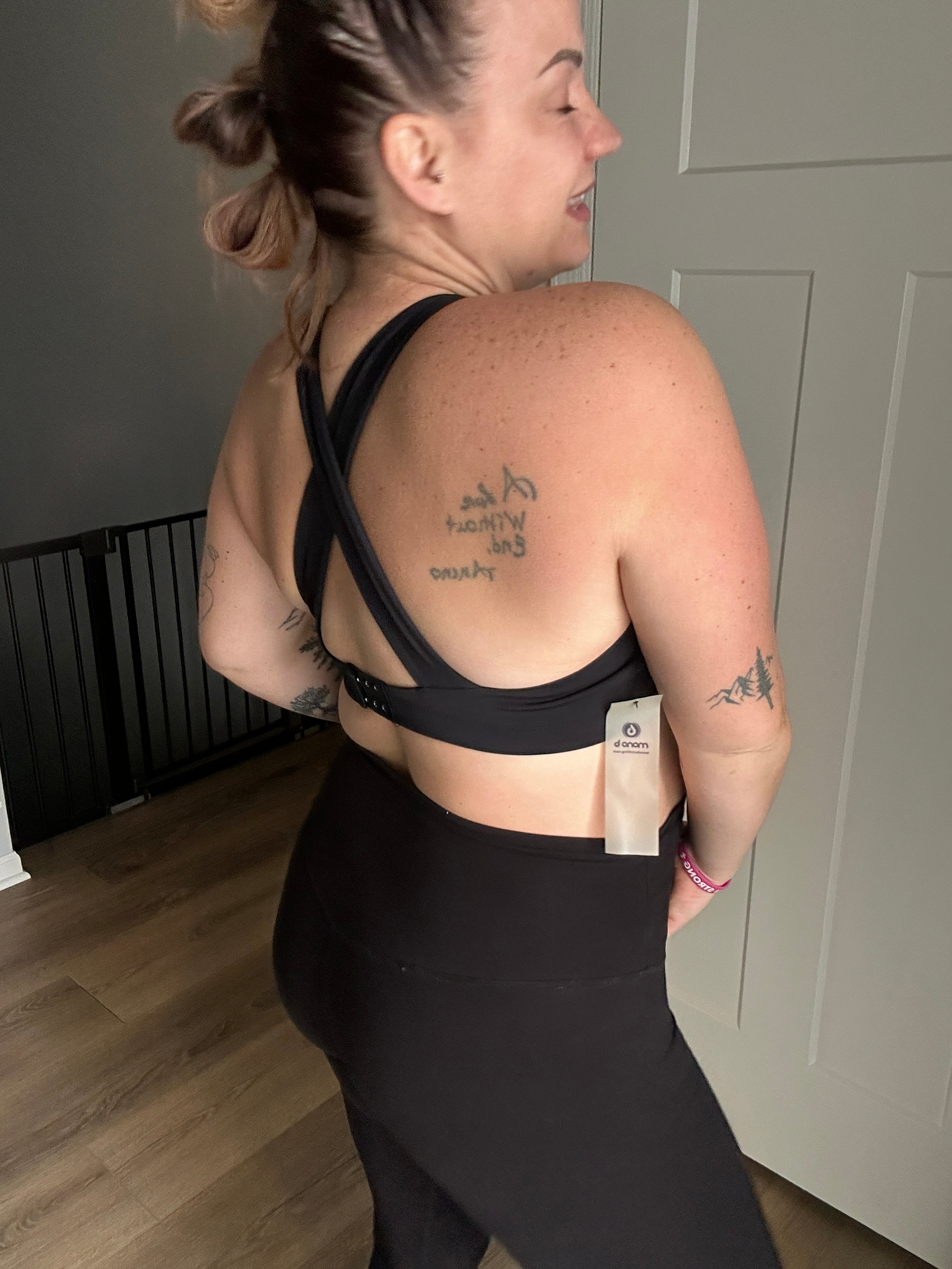 Split Front Overlay Back Adjustable Sports Bra