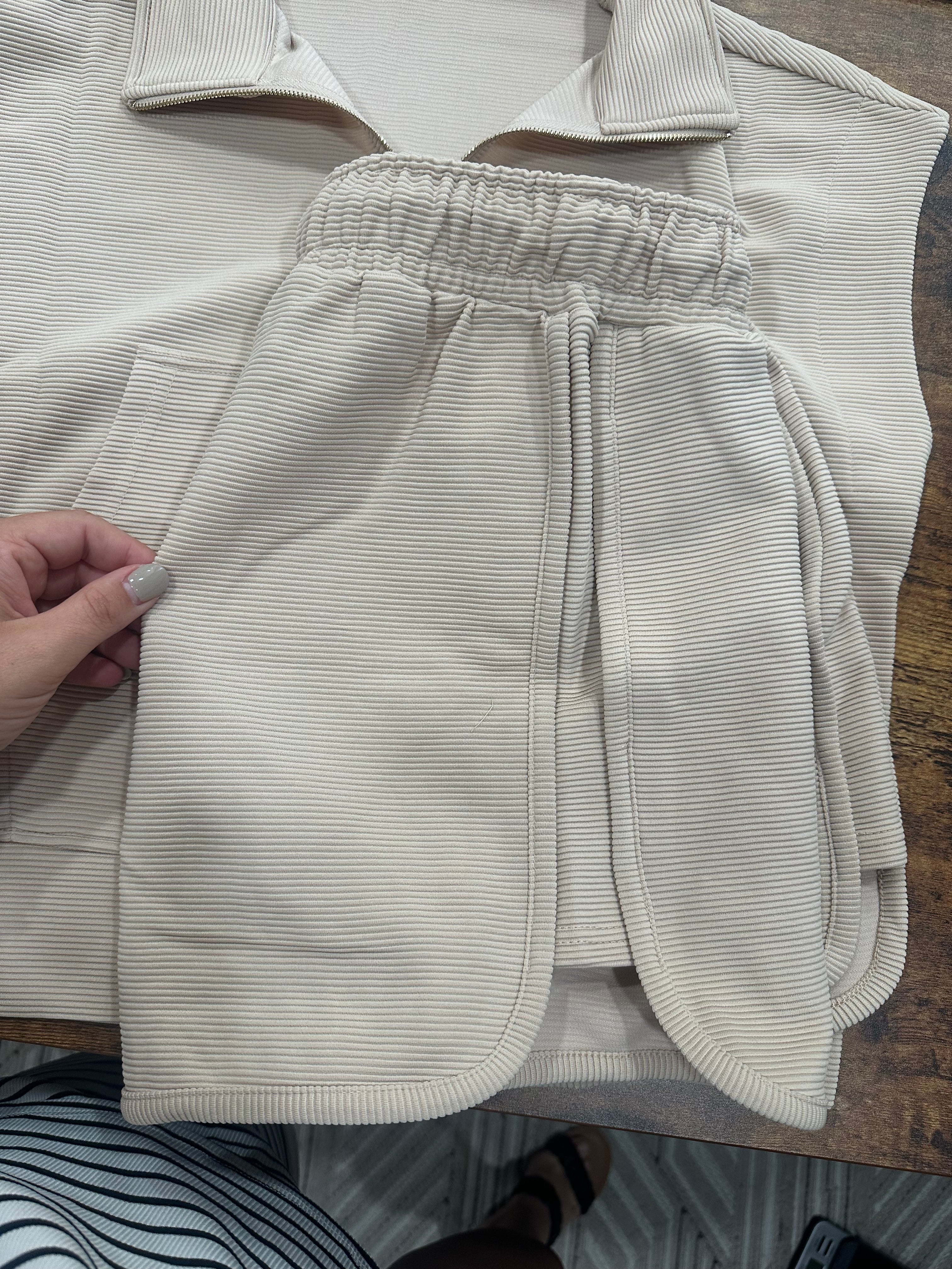 Luxury Textured Top and Shorts Set