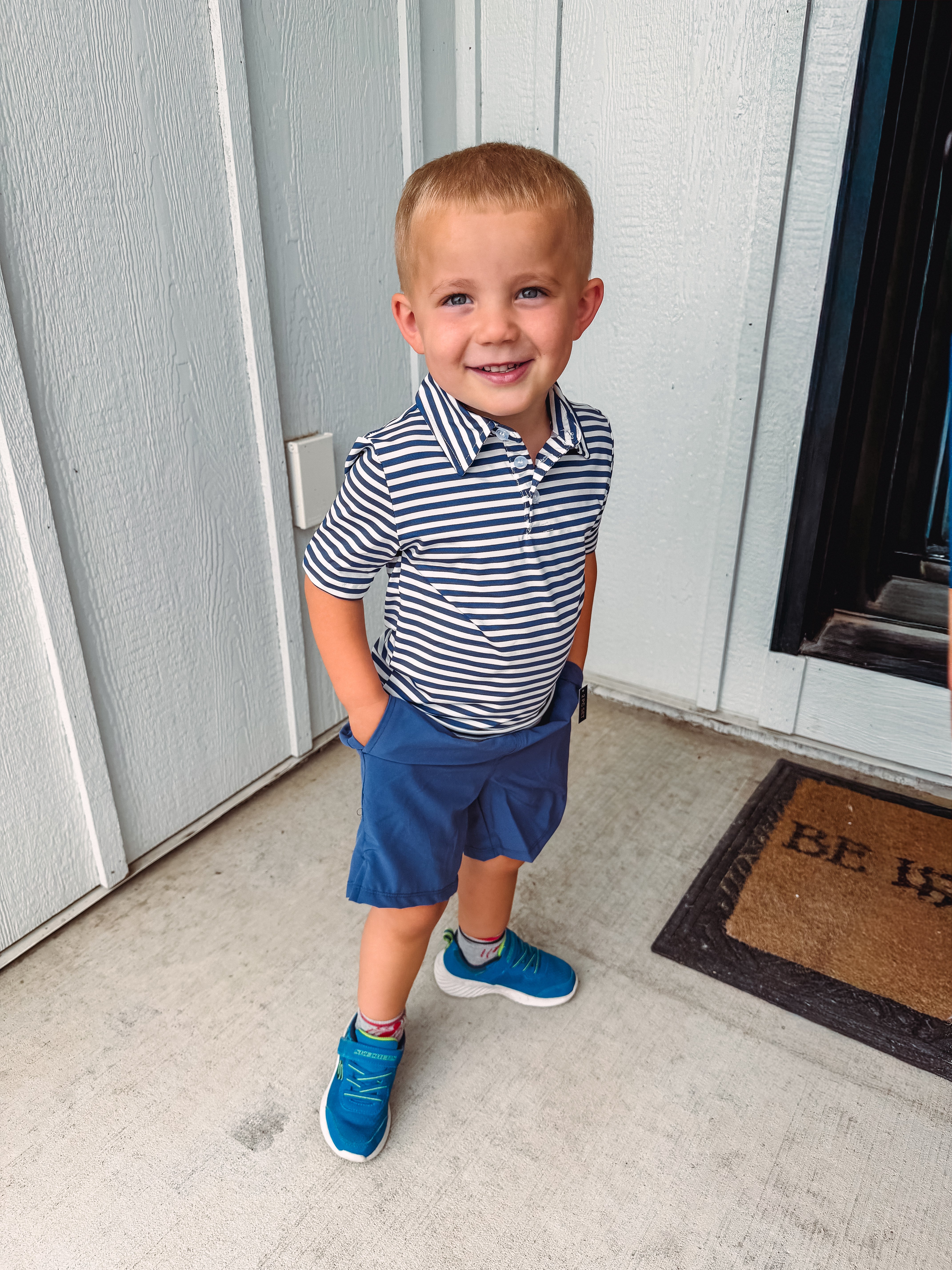Little Boys Performance Short Sleeve Polo Shirt and Shorts