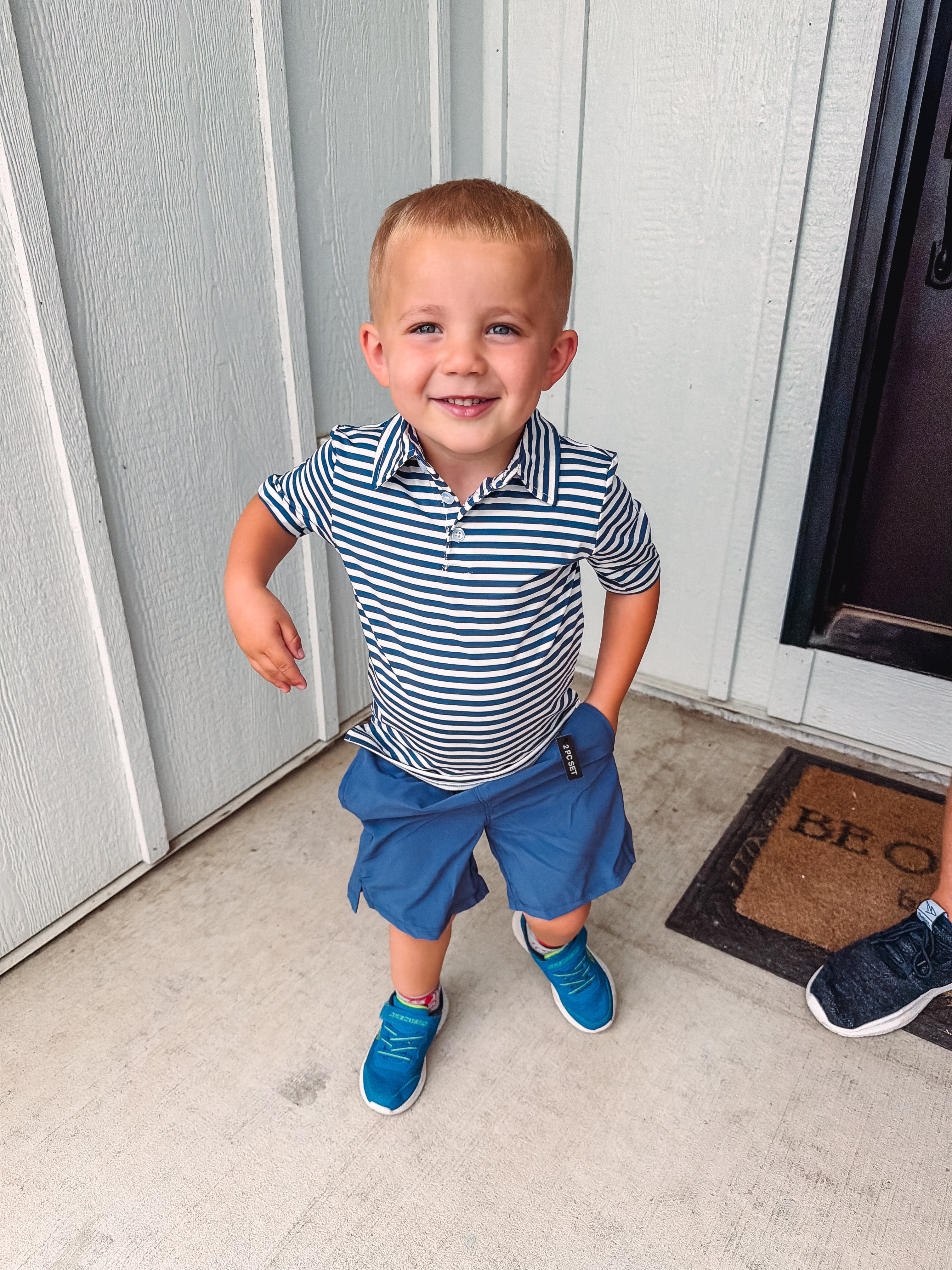 Little Boys Performance Short Sleeve Polo Shirt and Shorts