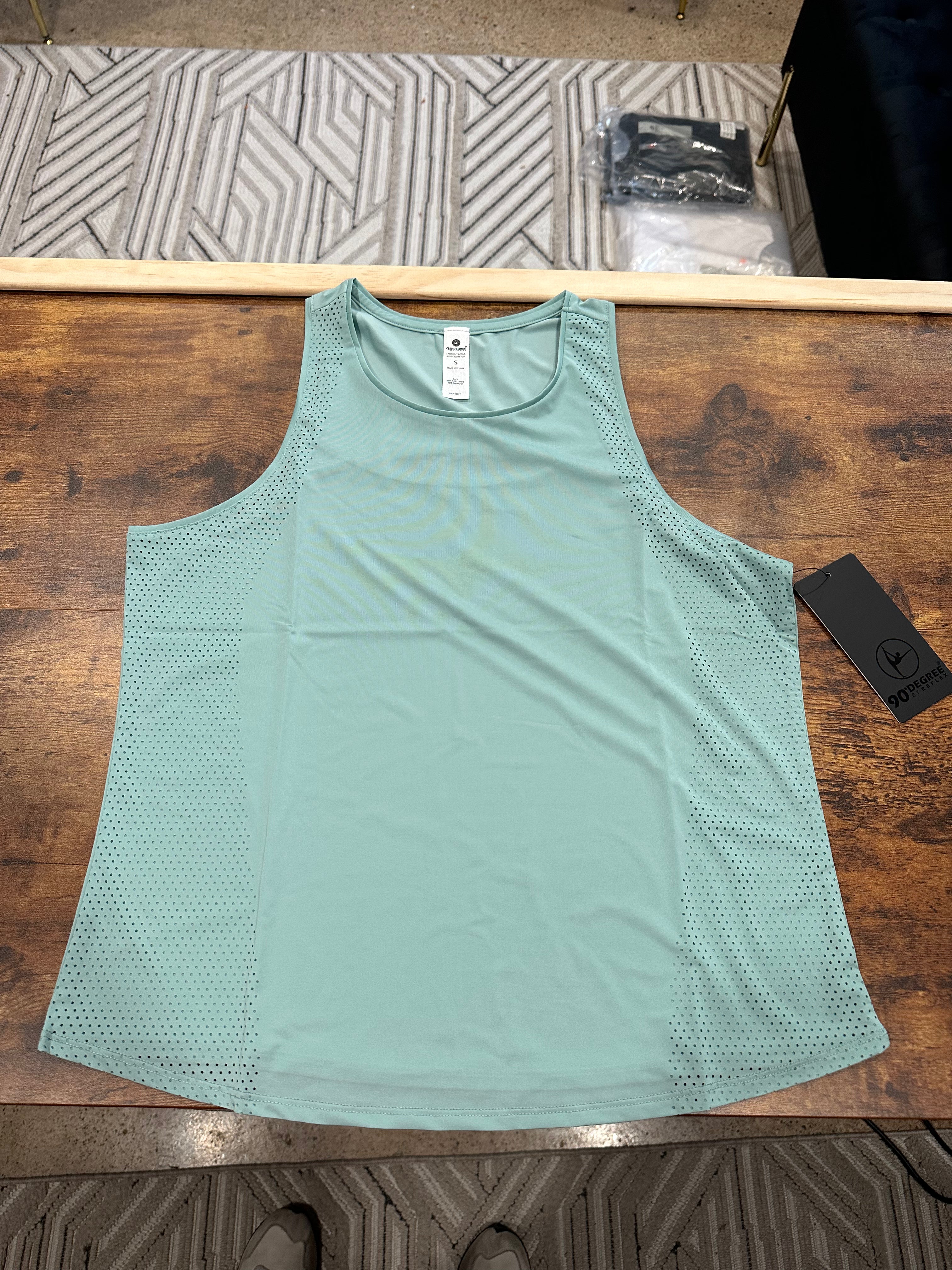 Women's Laser Cut Active Tank Top with Cutout Back