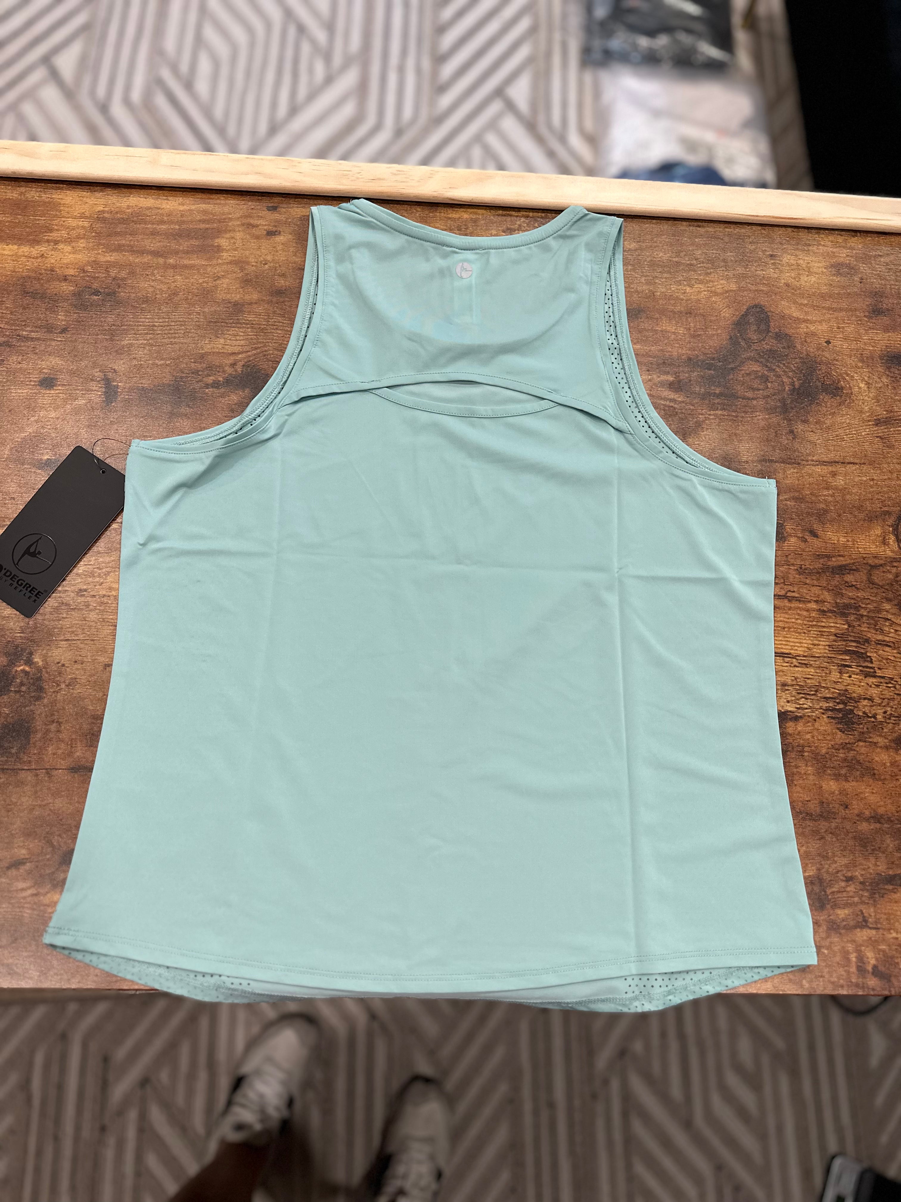 Women's Laser Cut Active Tank Top with Cutout Back