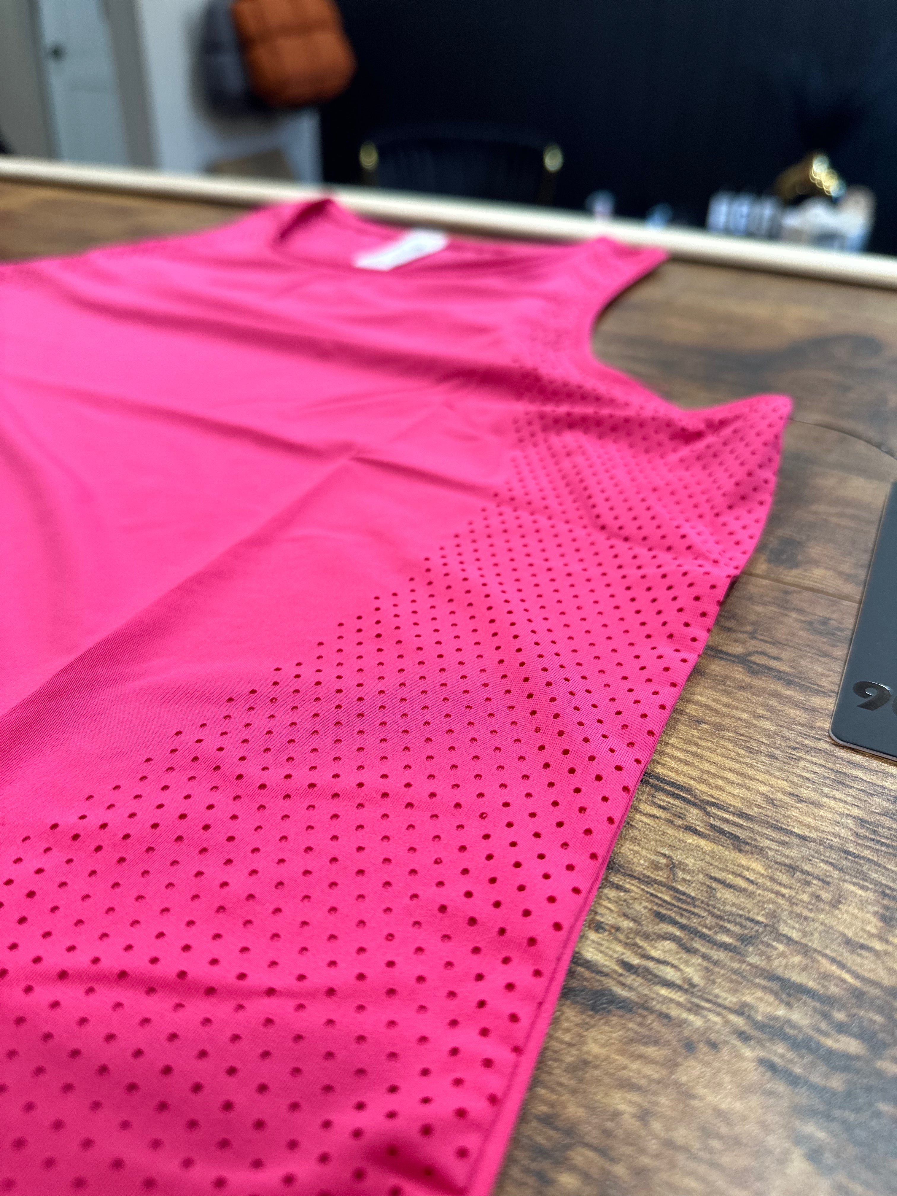 Women's Laser Cut Active Tank Top with Cutout Back