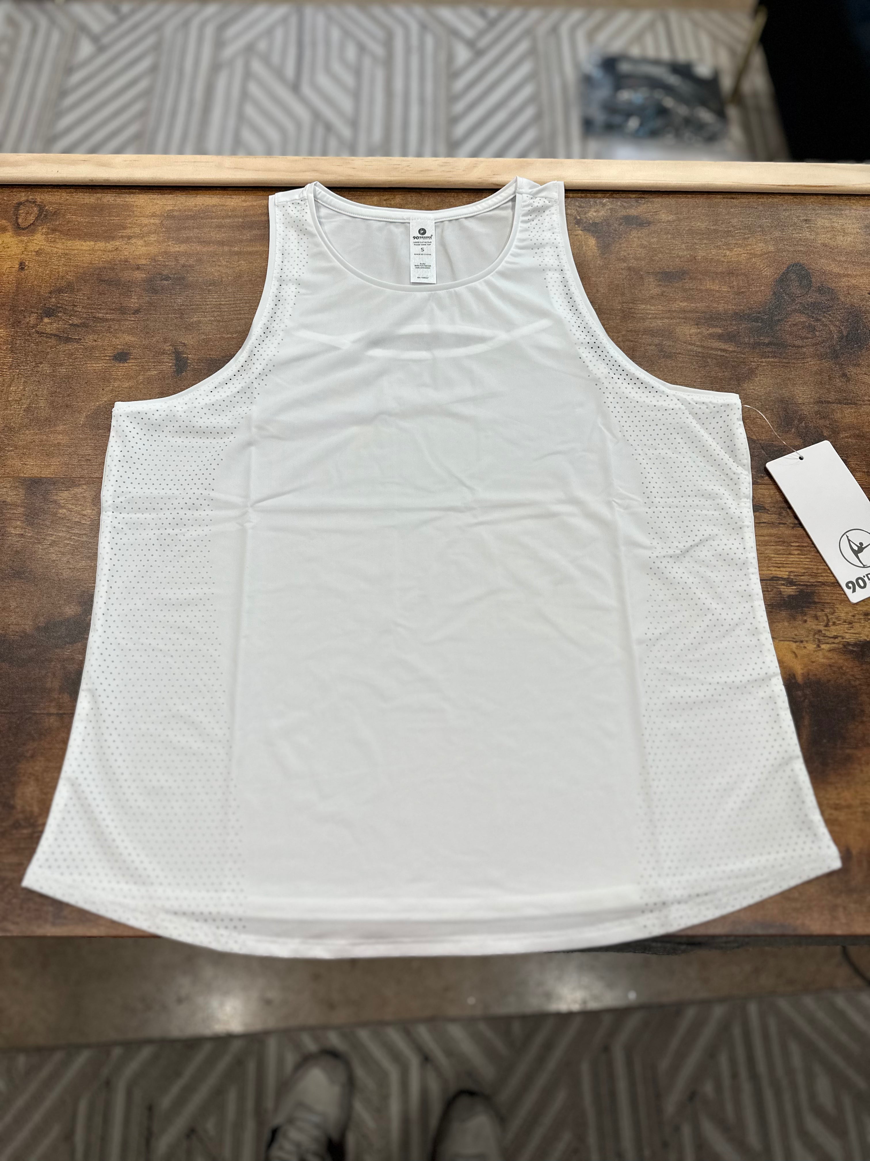 Women's Laser Cut Active Tank Top with Cutout Back