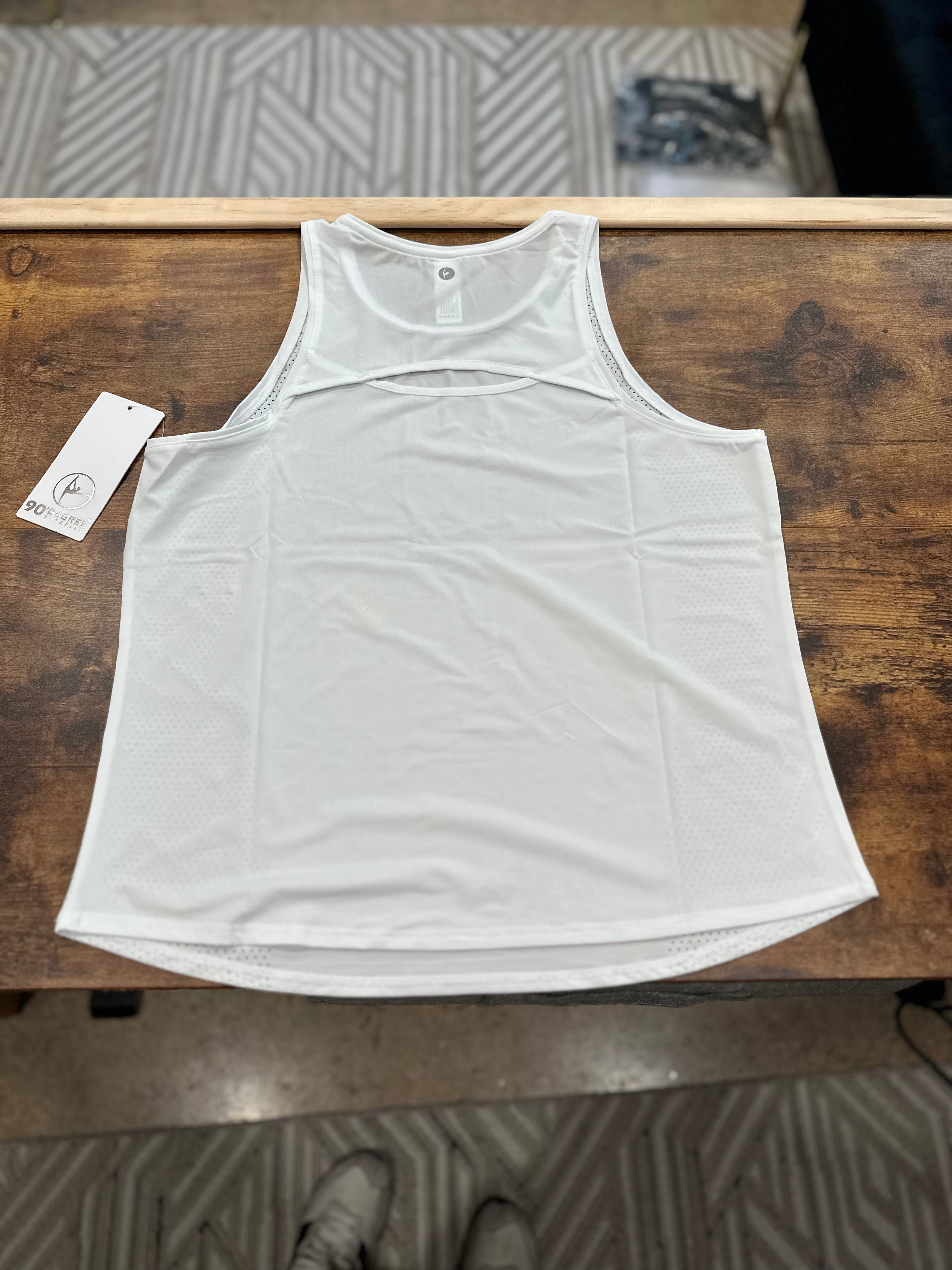 Women's Laser Cut Active Tank Top with Cutout Back