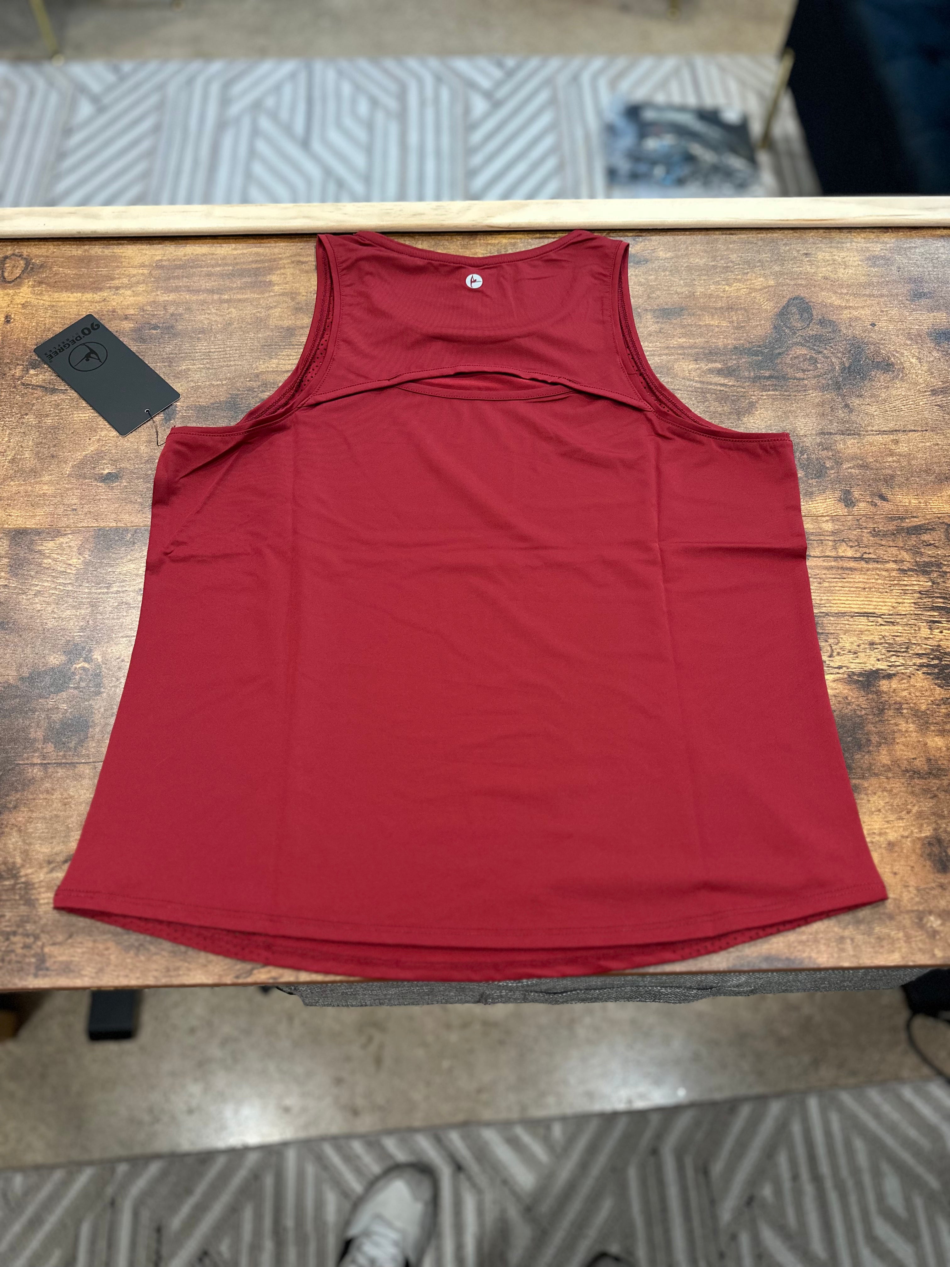 Women's Laser Cut Active Tank Top with Cutout Back