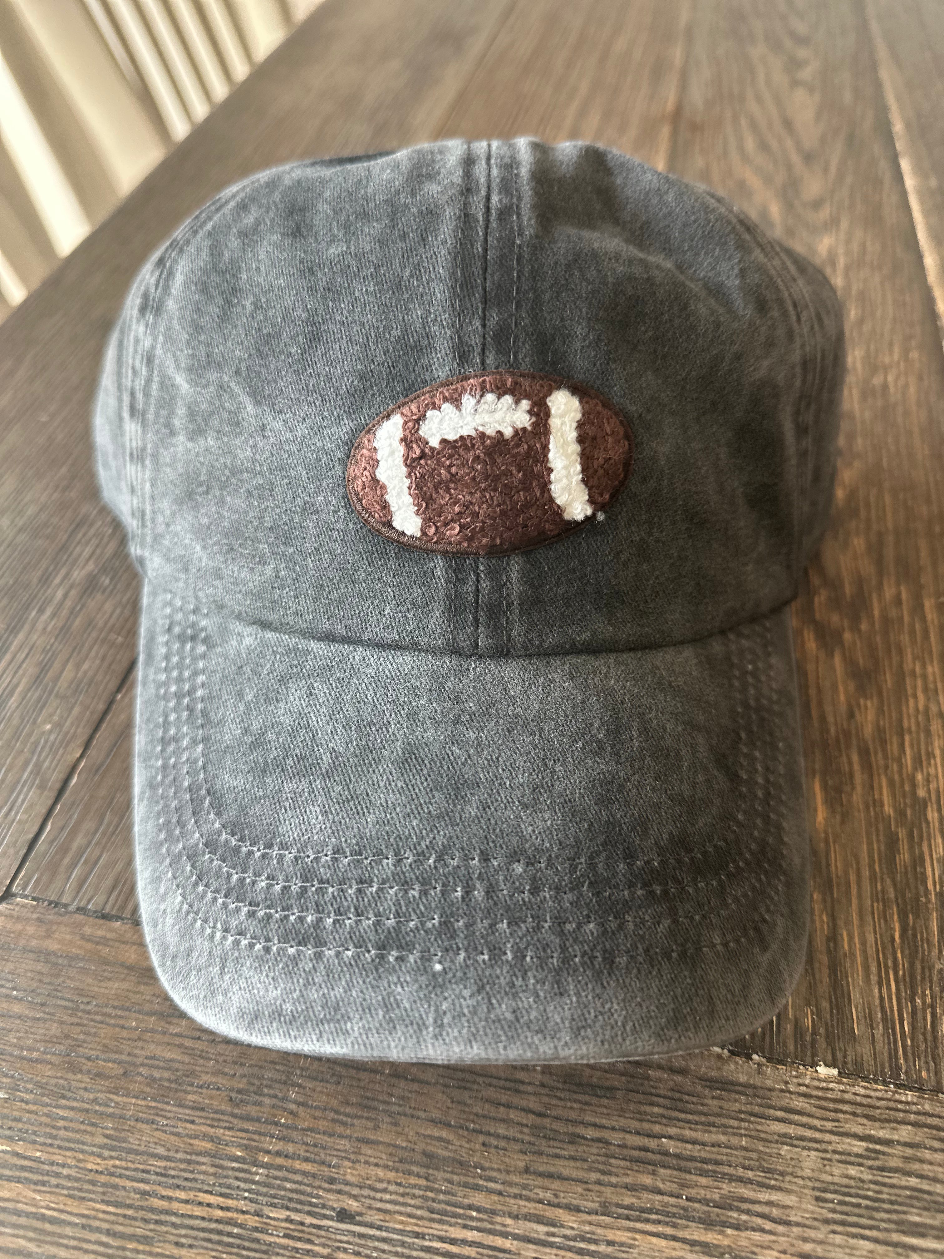 GAME DAY Chenille Football Patch Washed baseball cap
