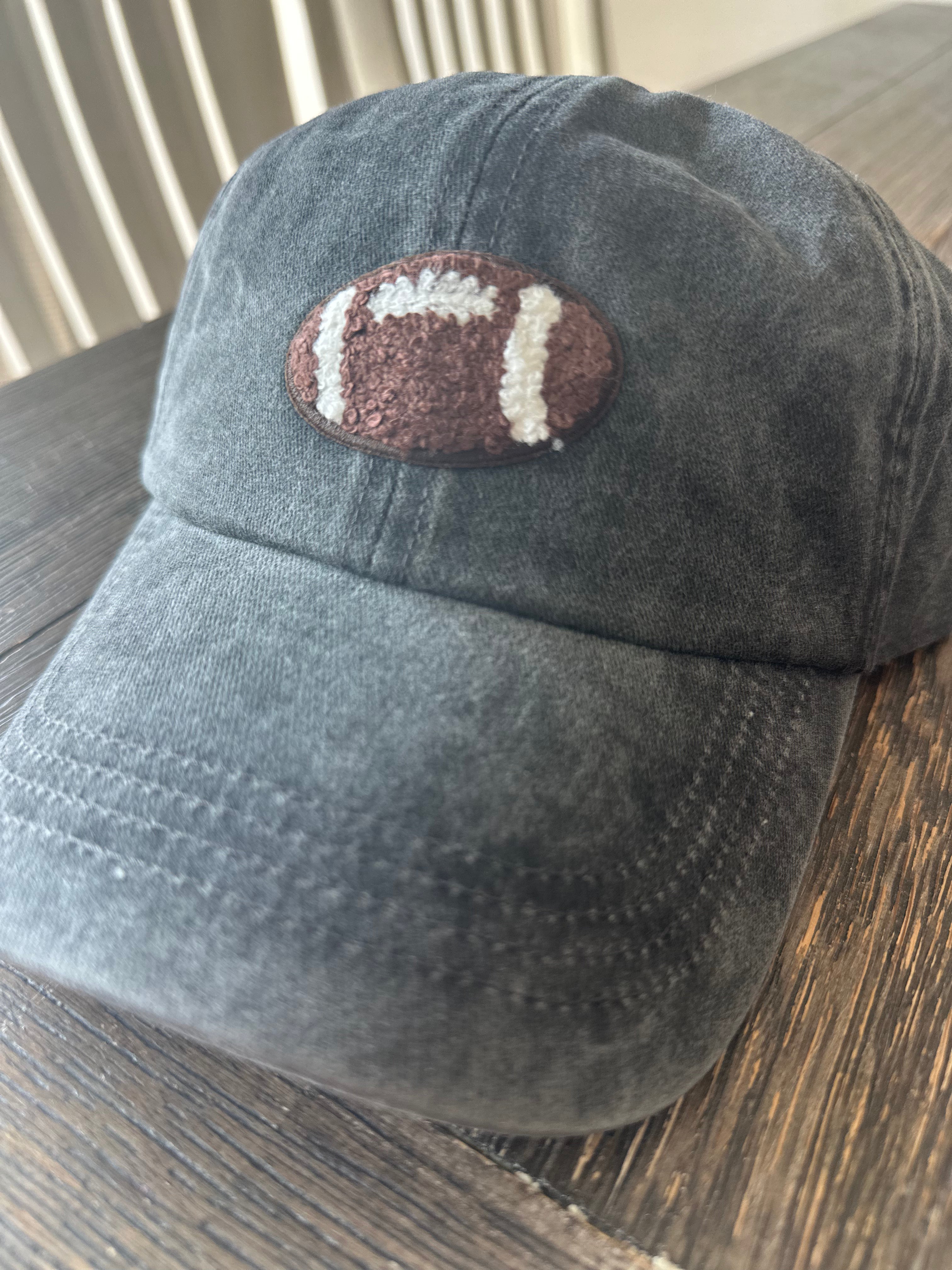 GAME DAY Chenille Football Patch Washed baseball cap