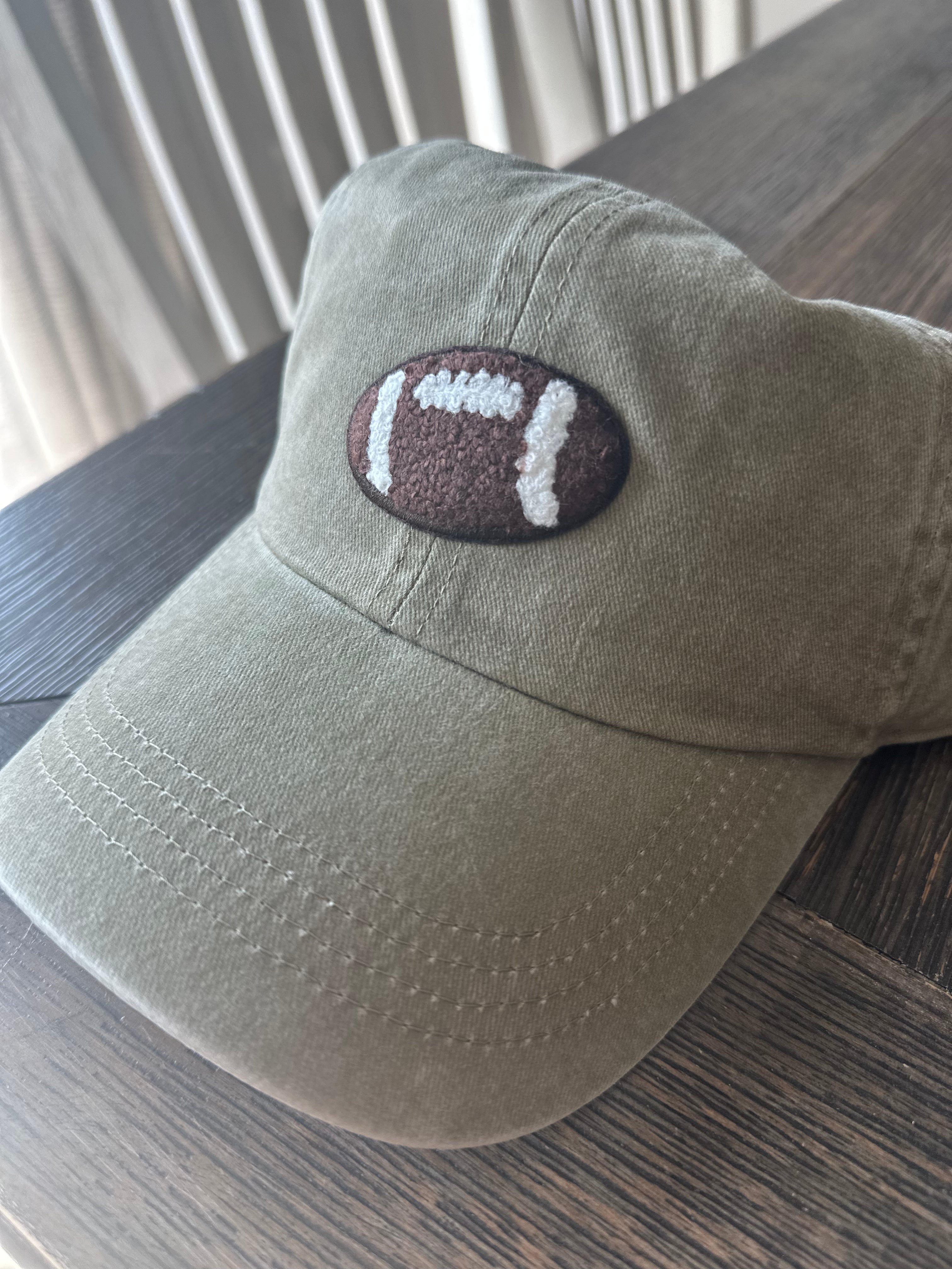 GAME DAY Chenille Football Patch Washed baseball cap