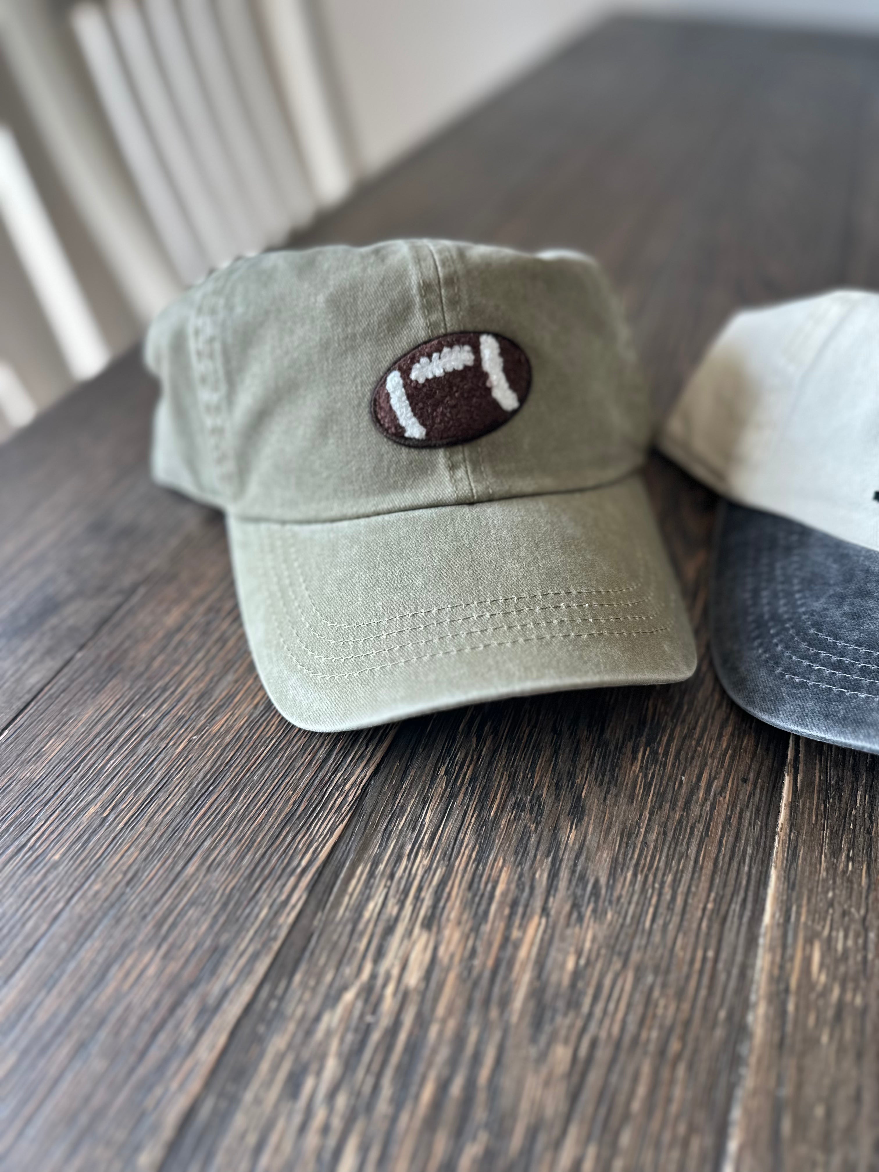 GAME DAY Chenille Football Patch Washed baseball cap