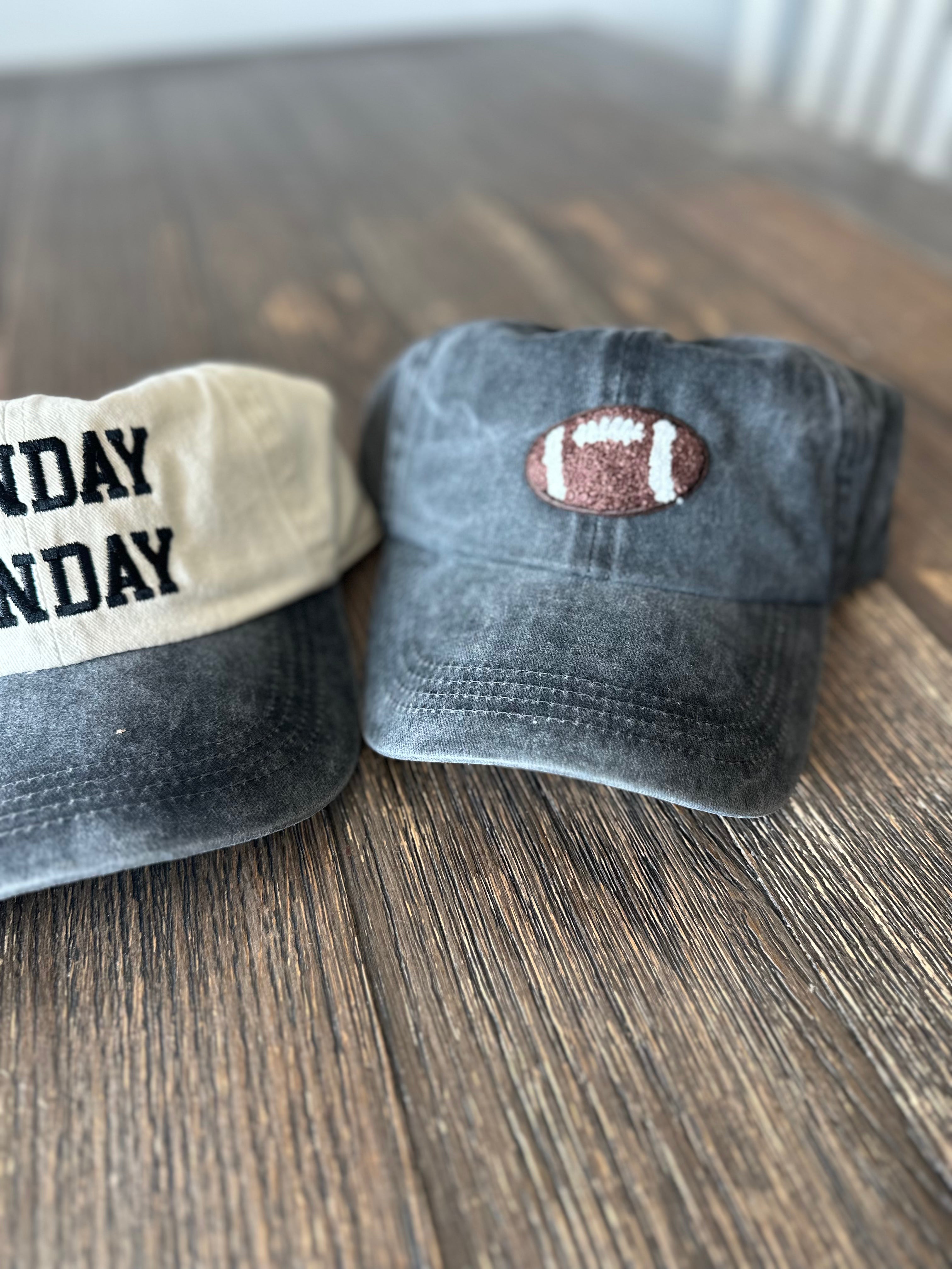 GAME DAY Chenille Football Patch Washed baseball cap