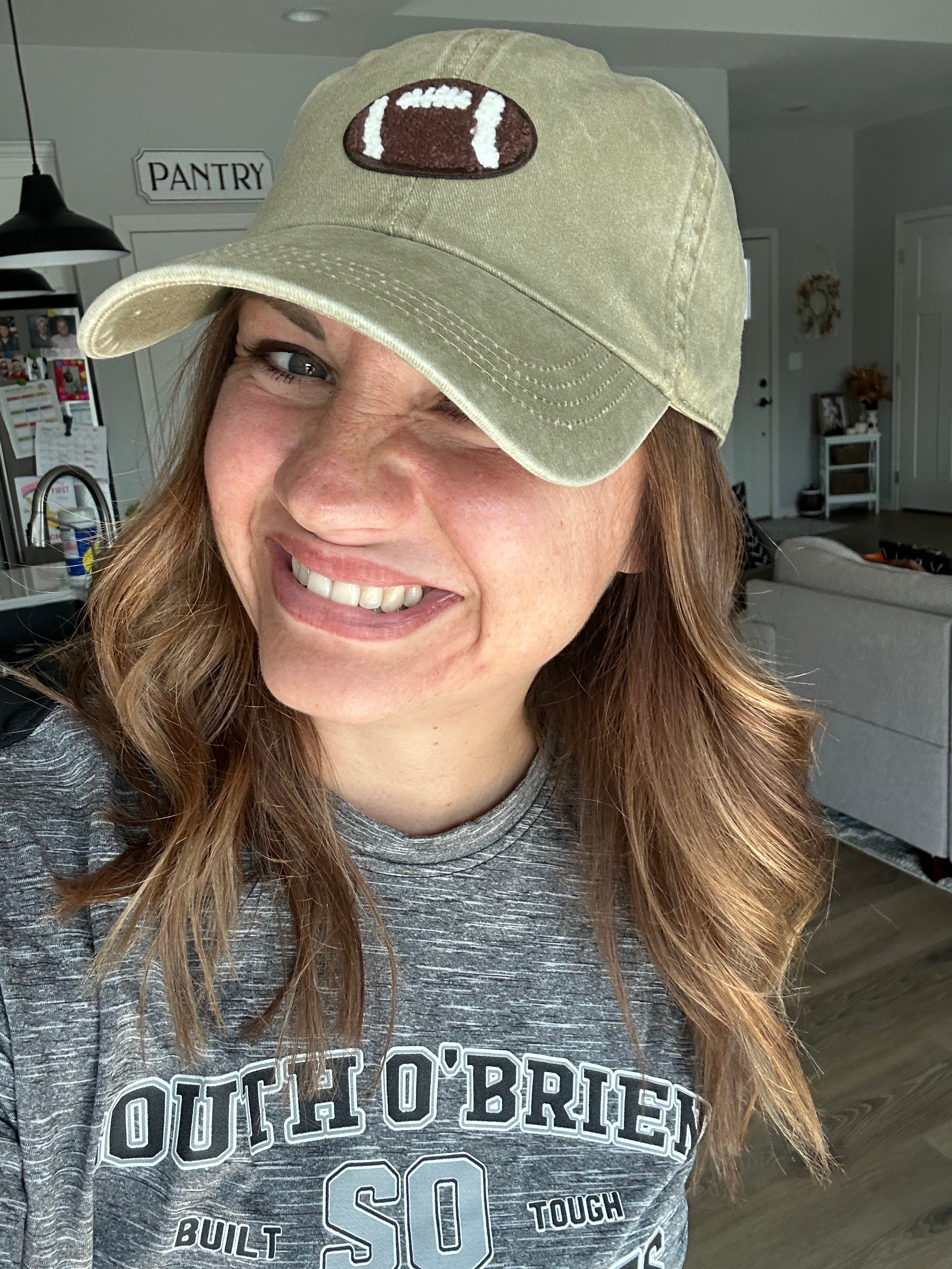 GAME DAY Chenille Football Patch Washed baseball cap