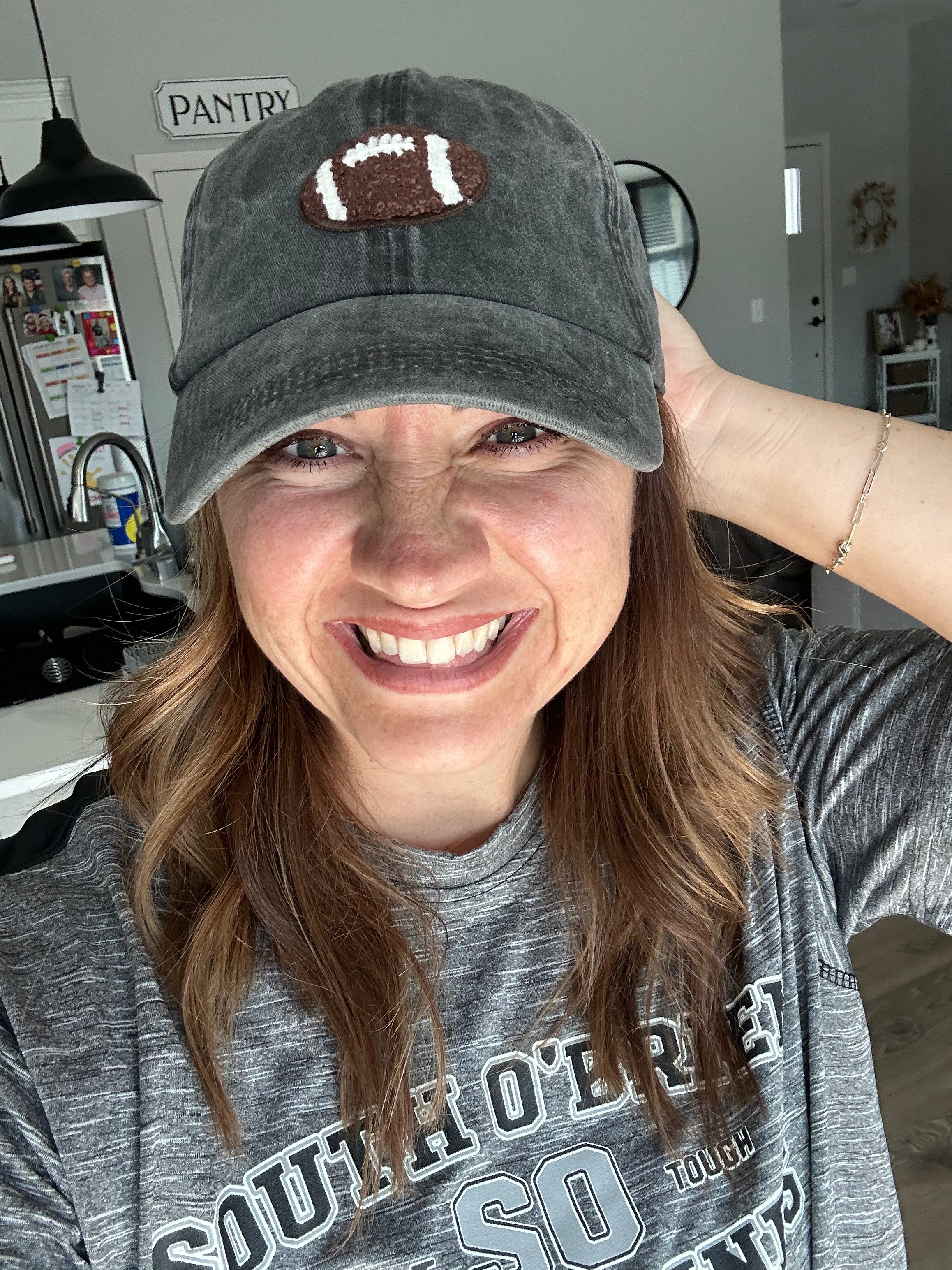 GAME DAY Chenille Football Patch Washed baseball cap