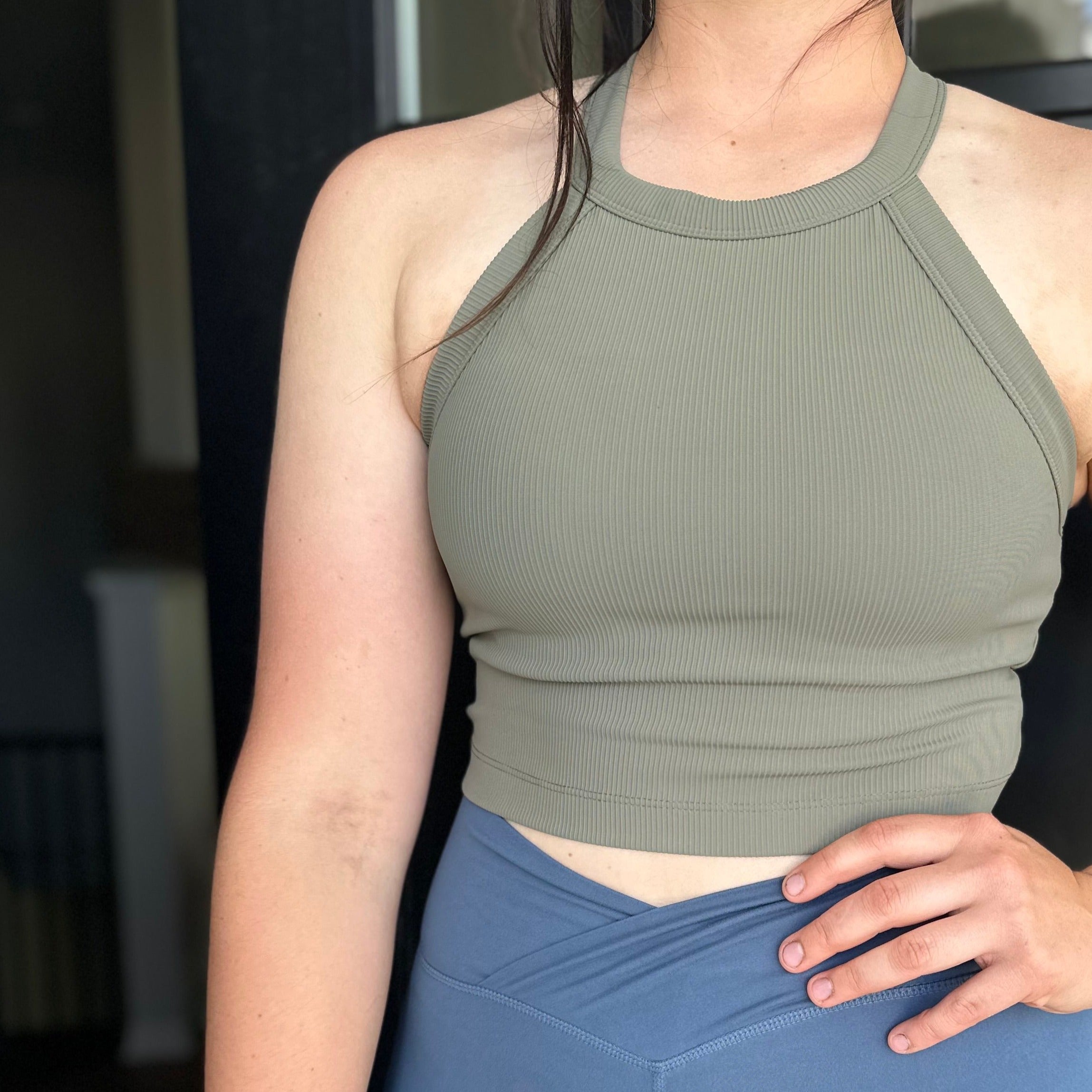 The Opal Ribbed Cropped Tank (XL-3XL)