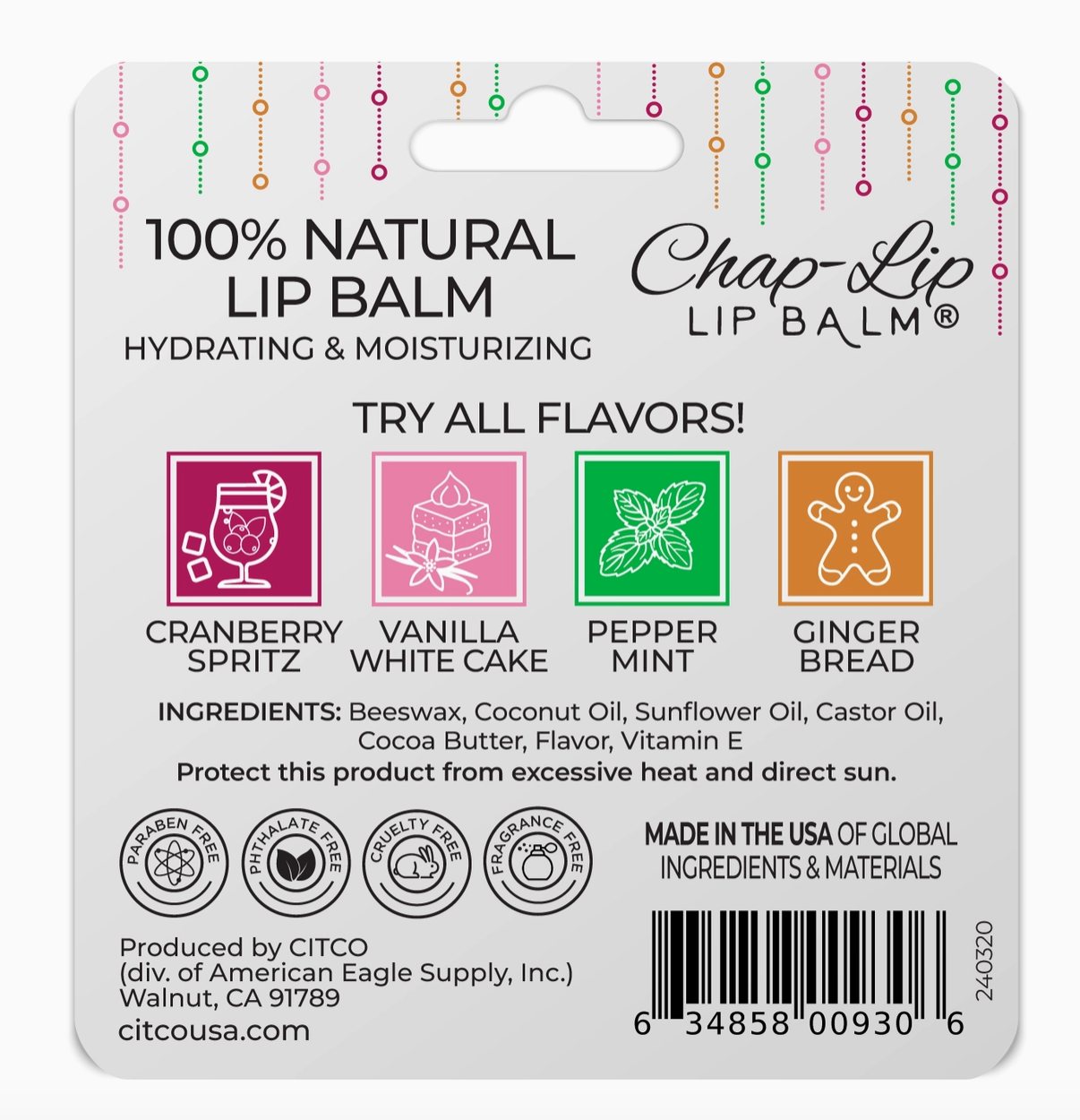 Chap-Lip Lip Balm| Holiday Edition Twin Blister Pack