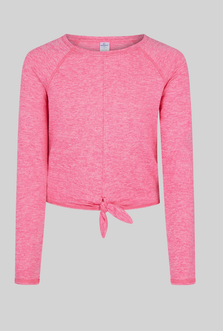 Girls Mesh Tie Front Top