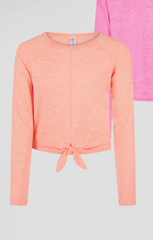 Girls Mesh Tie Front Top
