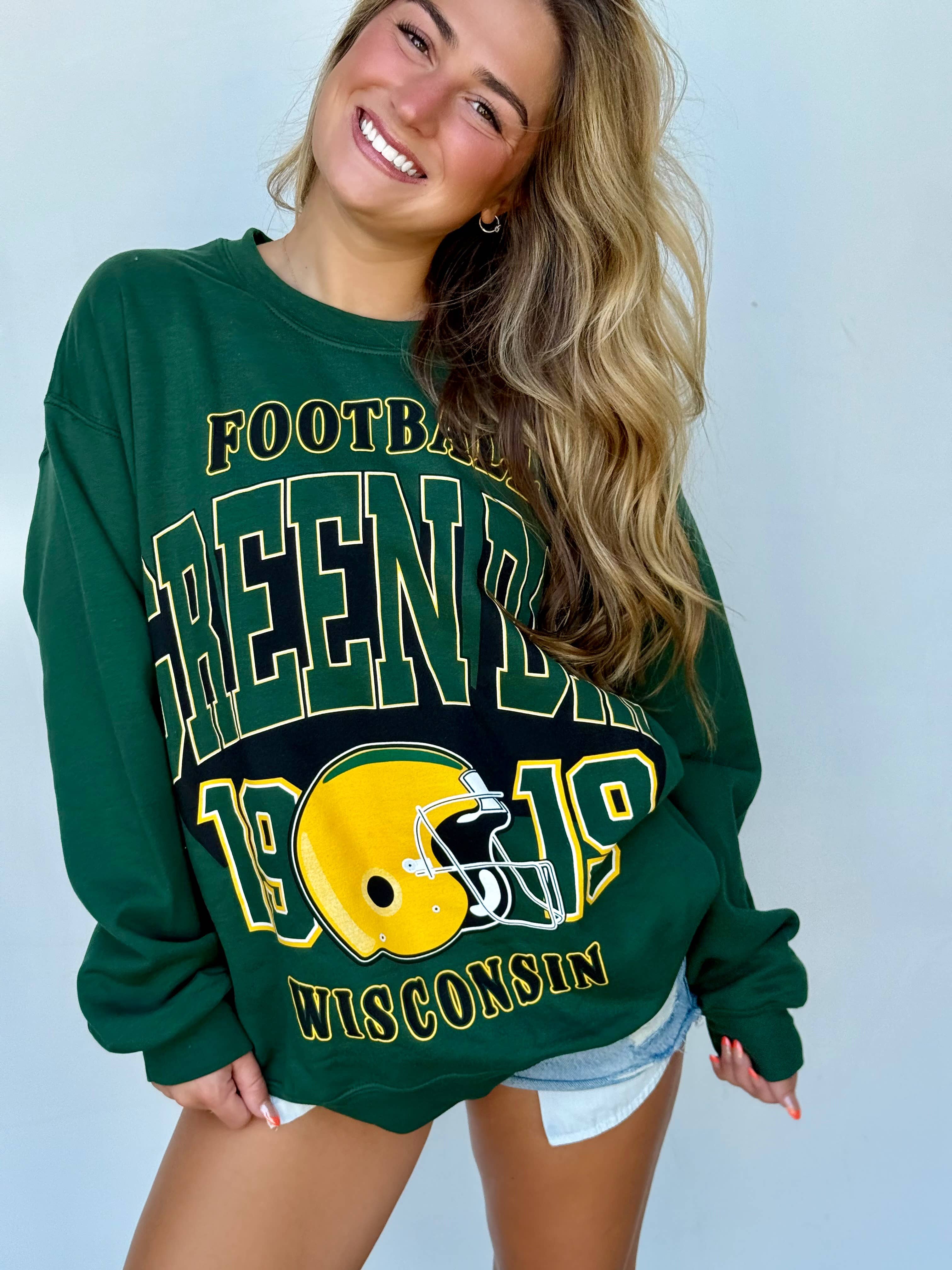 Green Bay Oversized Print Sweatshirt