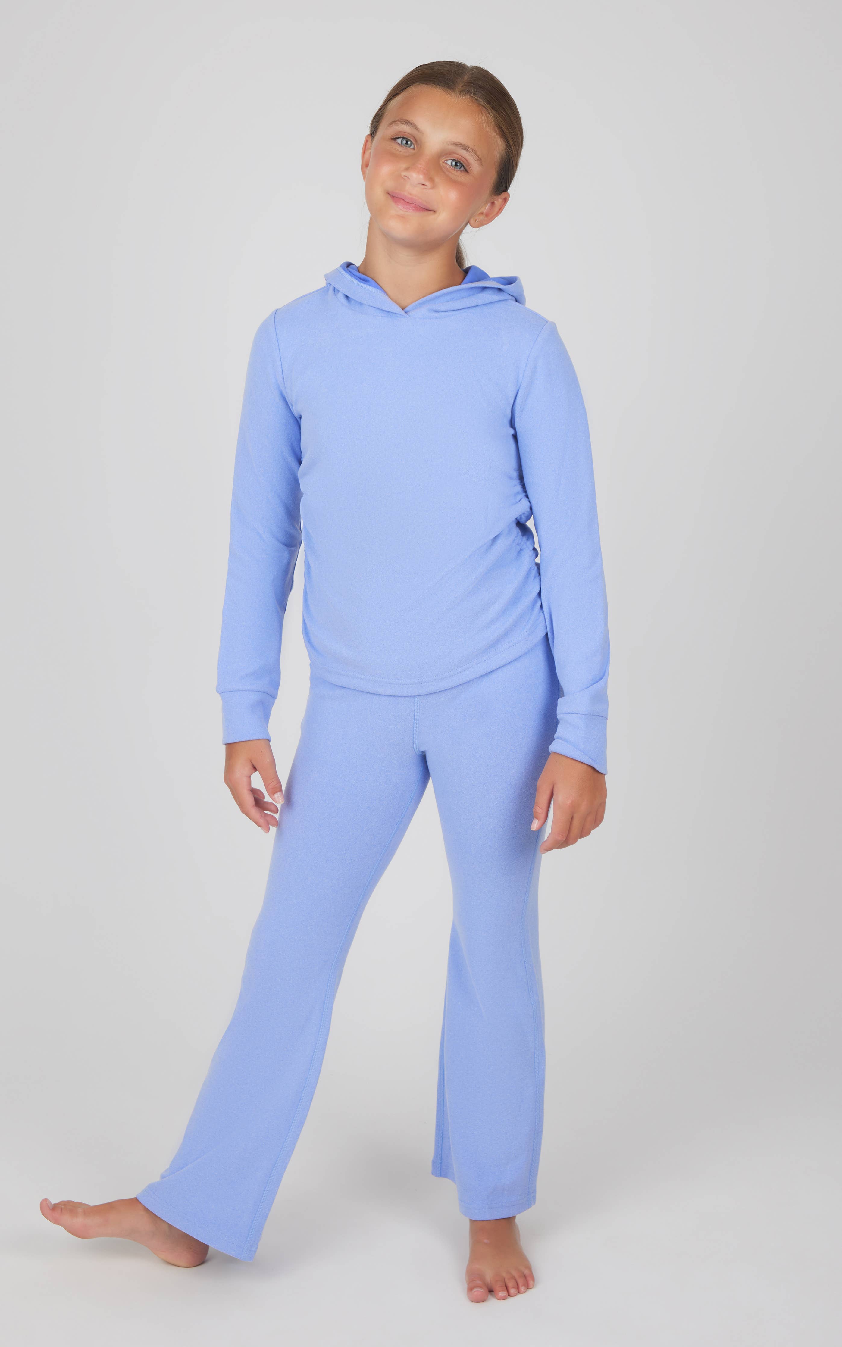 Yogalicious Tween Girls Melange Hoodie and Flare Pant Set