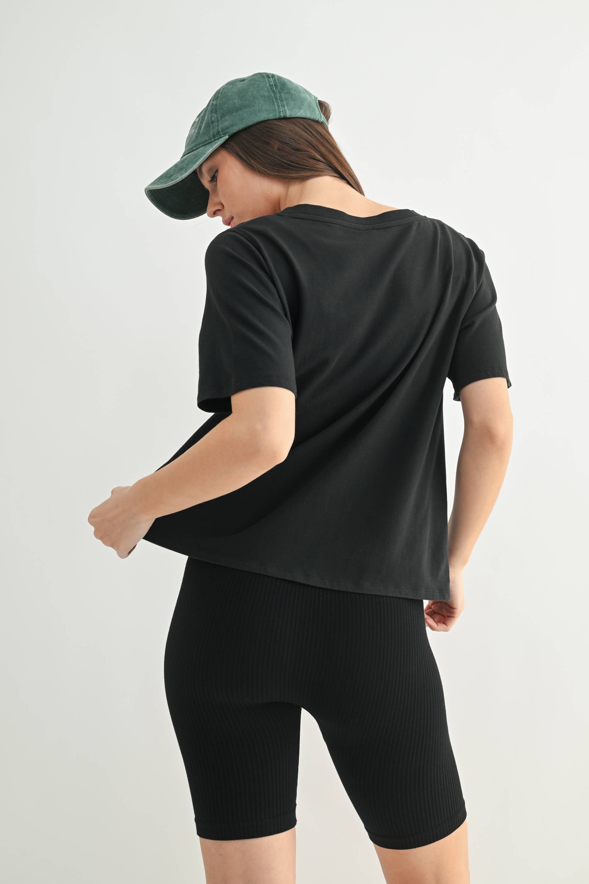 Pima Cotton Blend V-Neck Tee