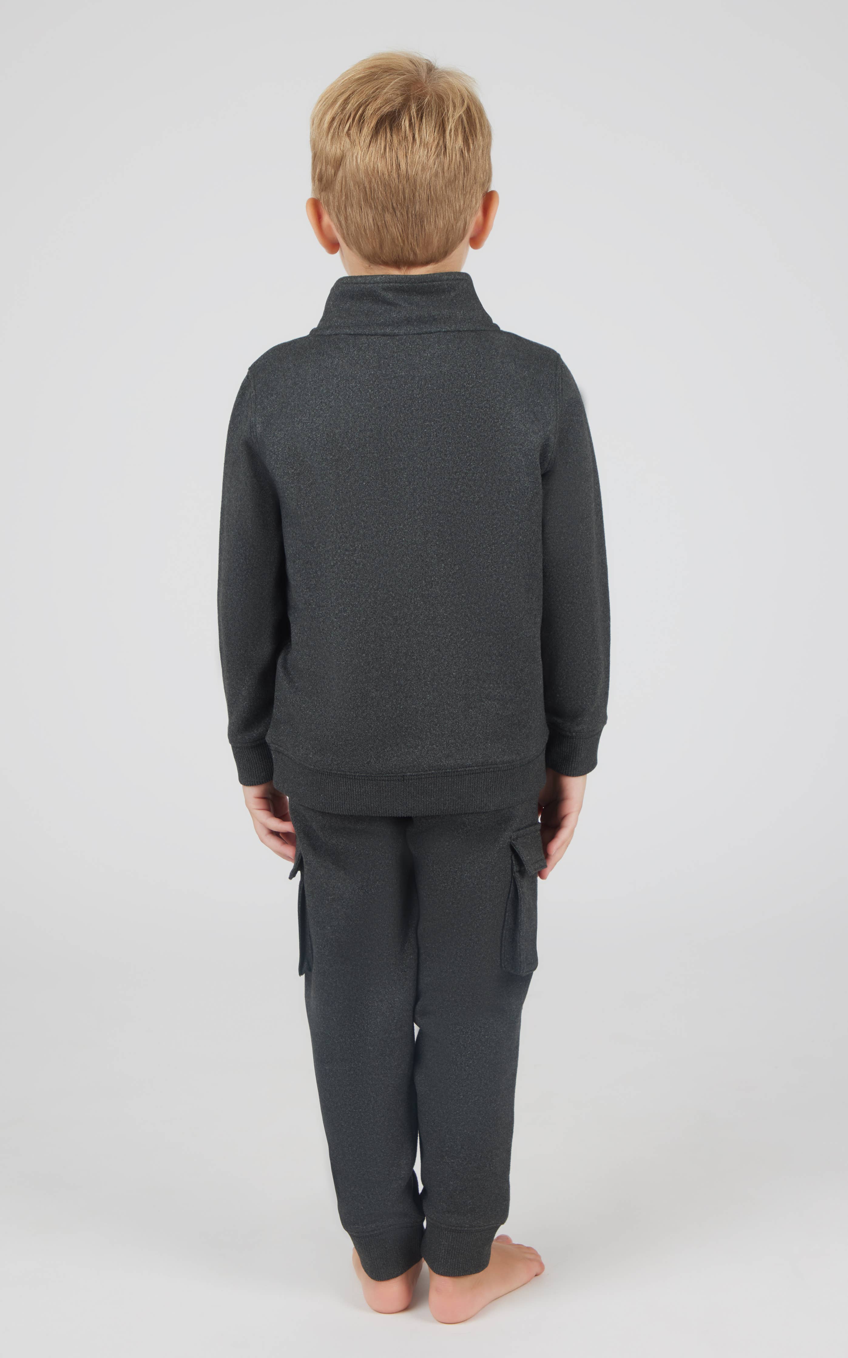 Toddler Boys Melange Fleece Half Zip and Jogger