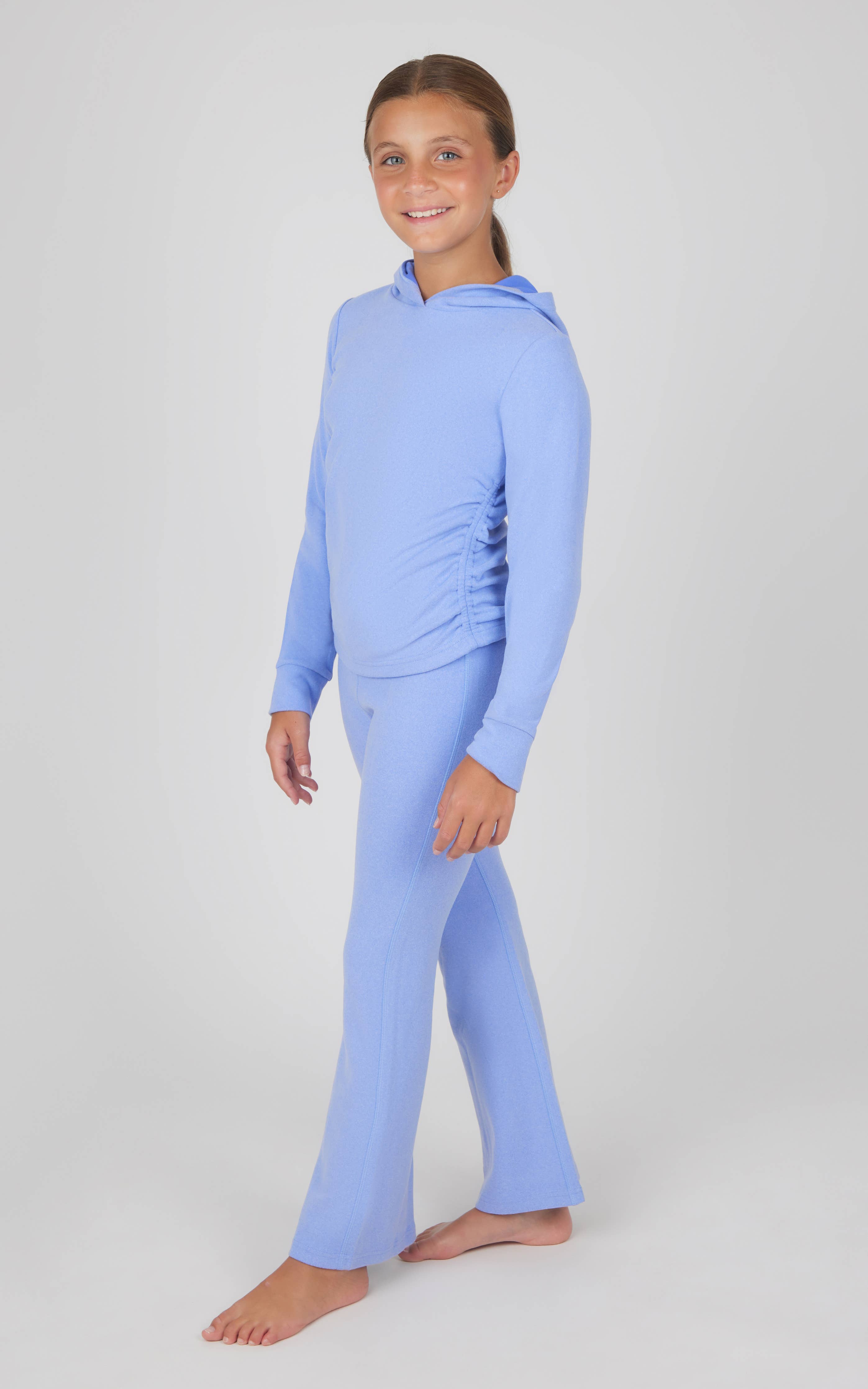 Yogalicious Tween Girls Melange Hoodie and Flare Pant Set